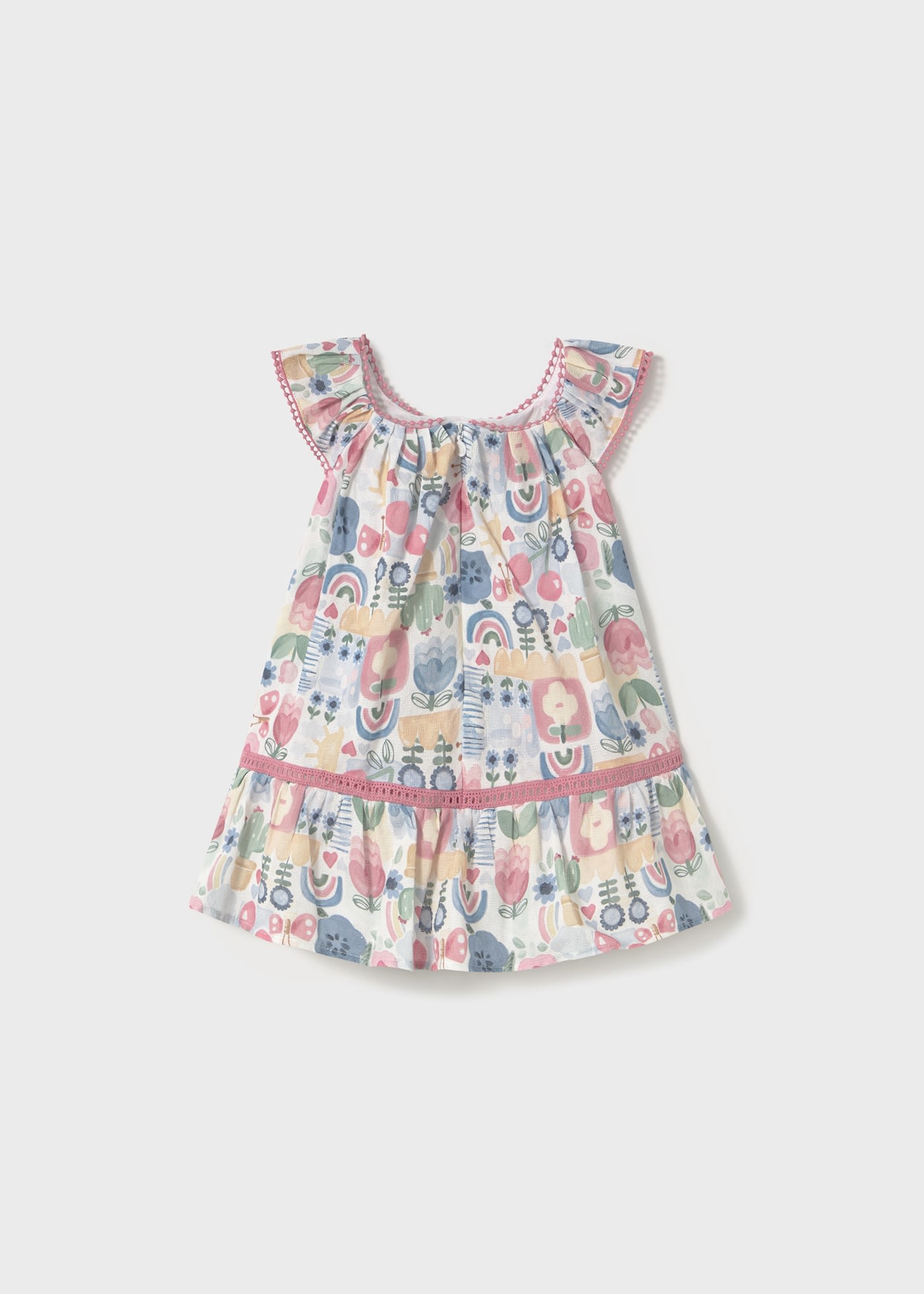 Baby Printed Dress with Trimmings