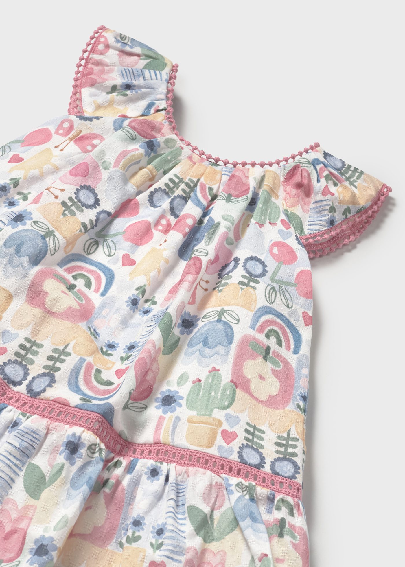 Baby Printed Dress with Trimmings