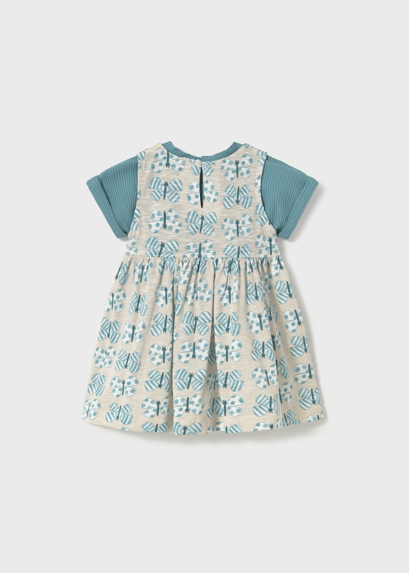 Baby print dress with top set