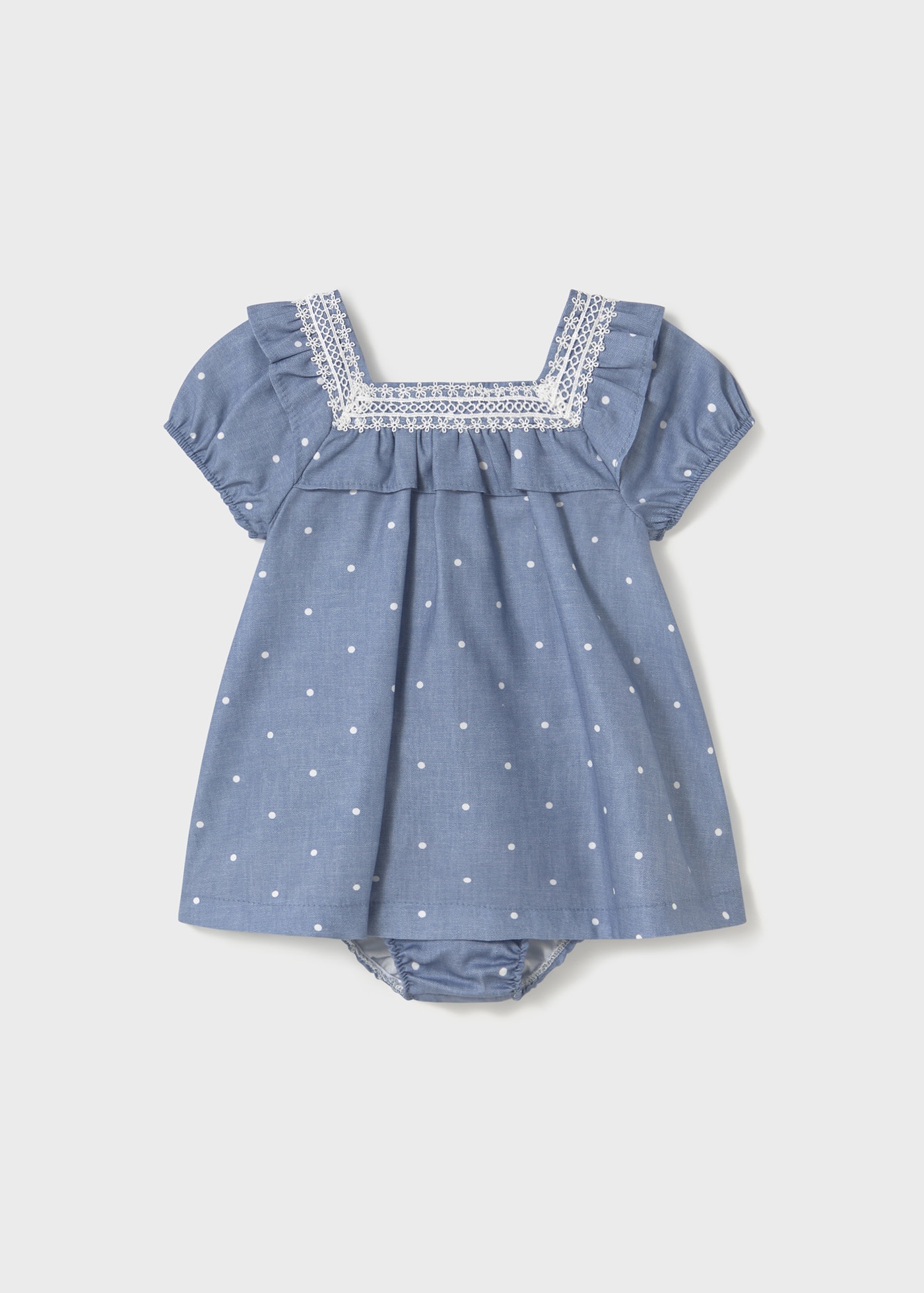 Baby polka dot dress with nappy cover