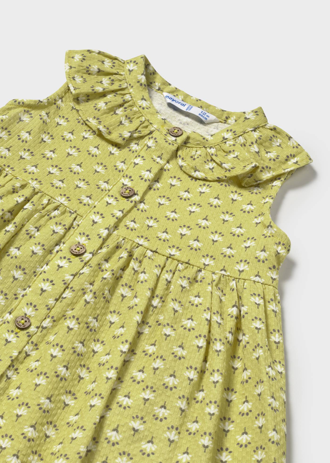 Baby button down print dress