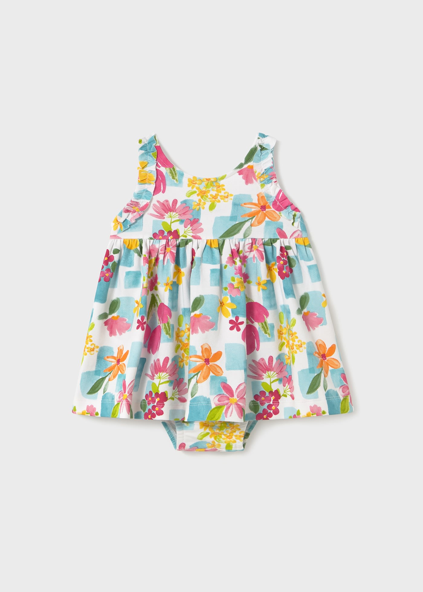 Baby print dress with nappy cover