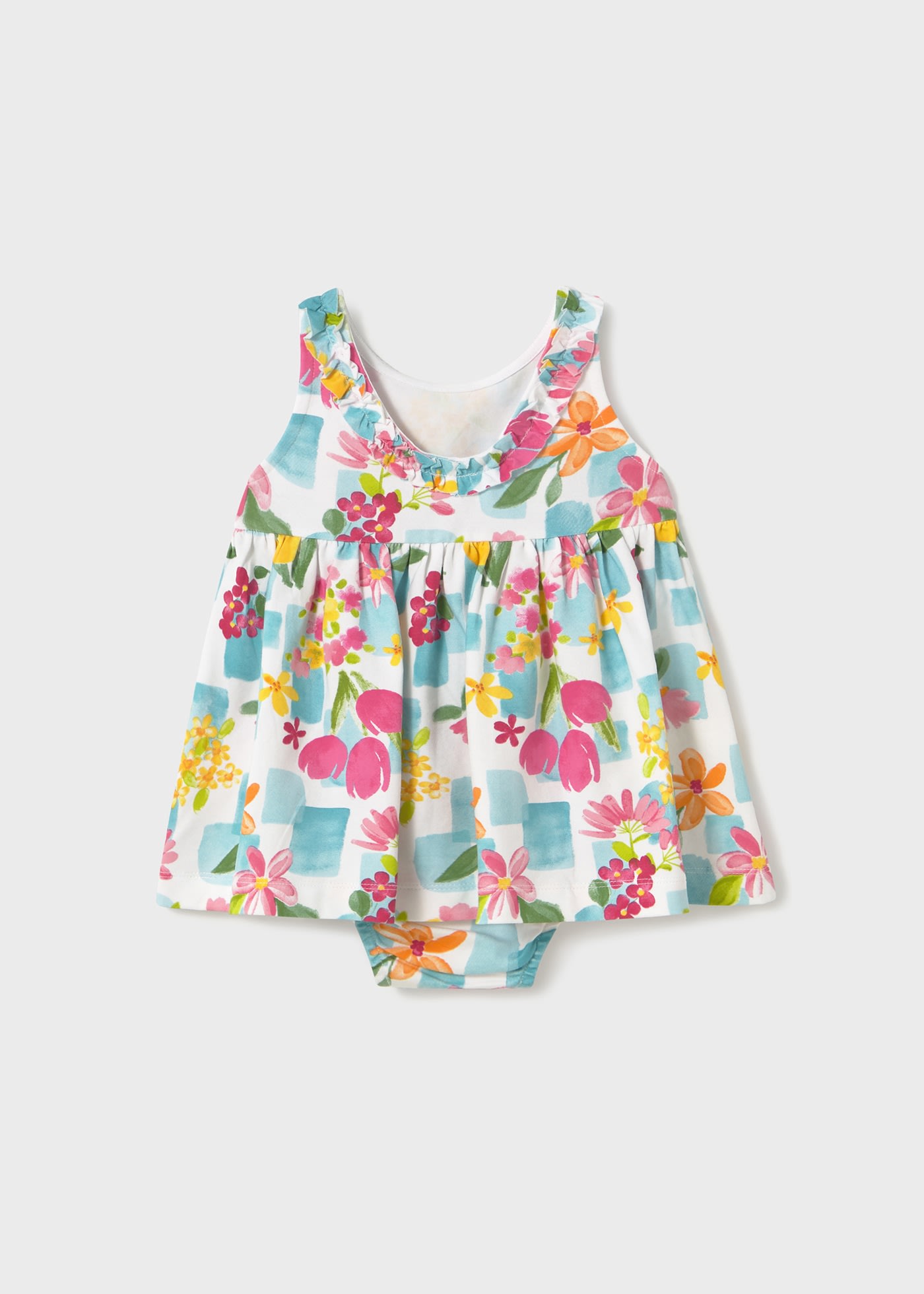 Baby print dress with nappy cover