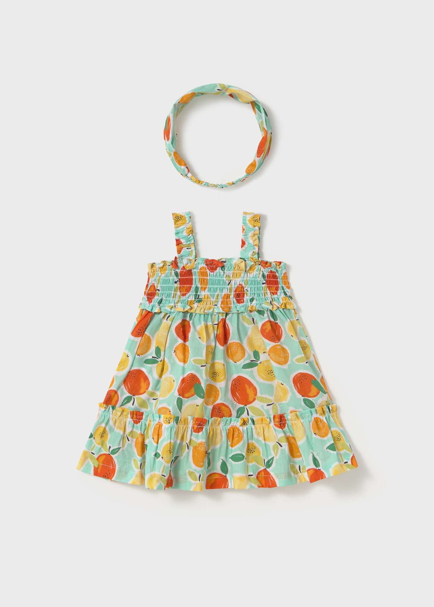 Vestito con fascia stampata neonata