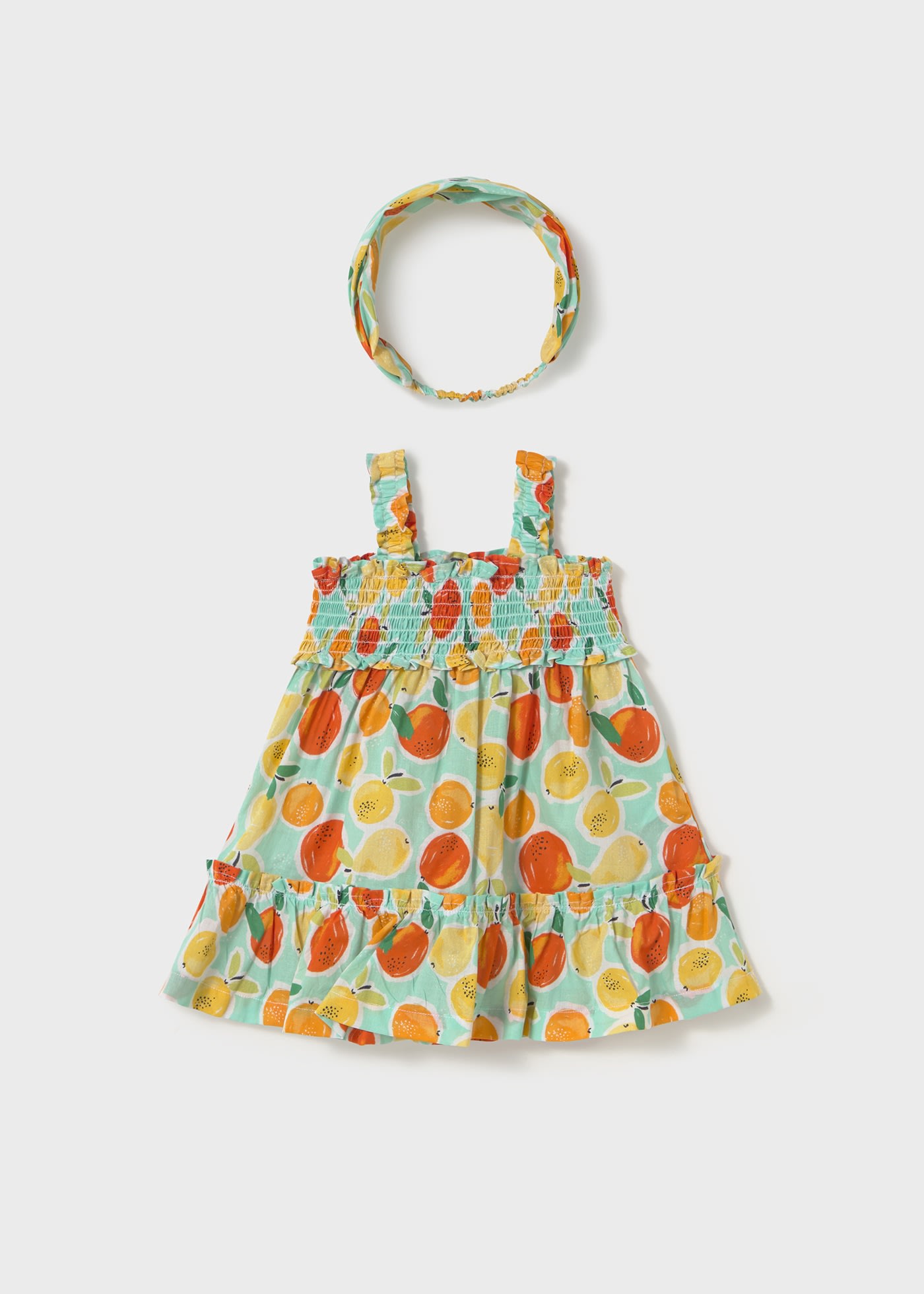 Vestito con fascia stampata neonata