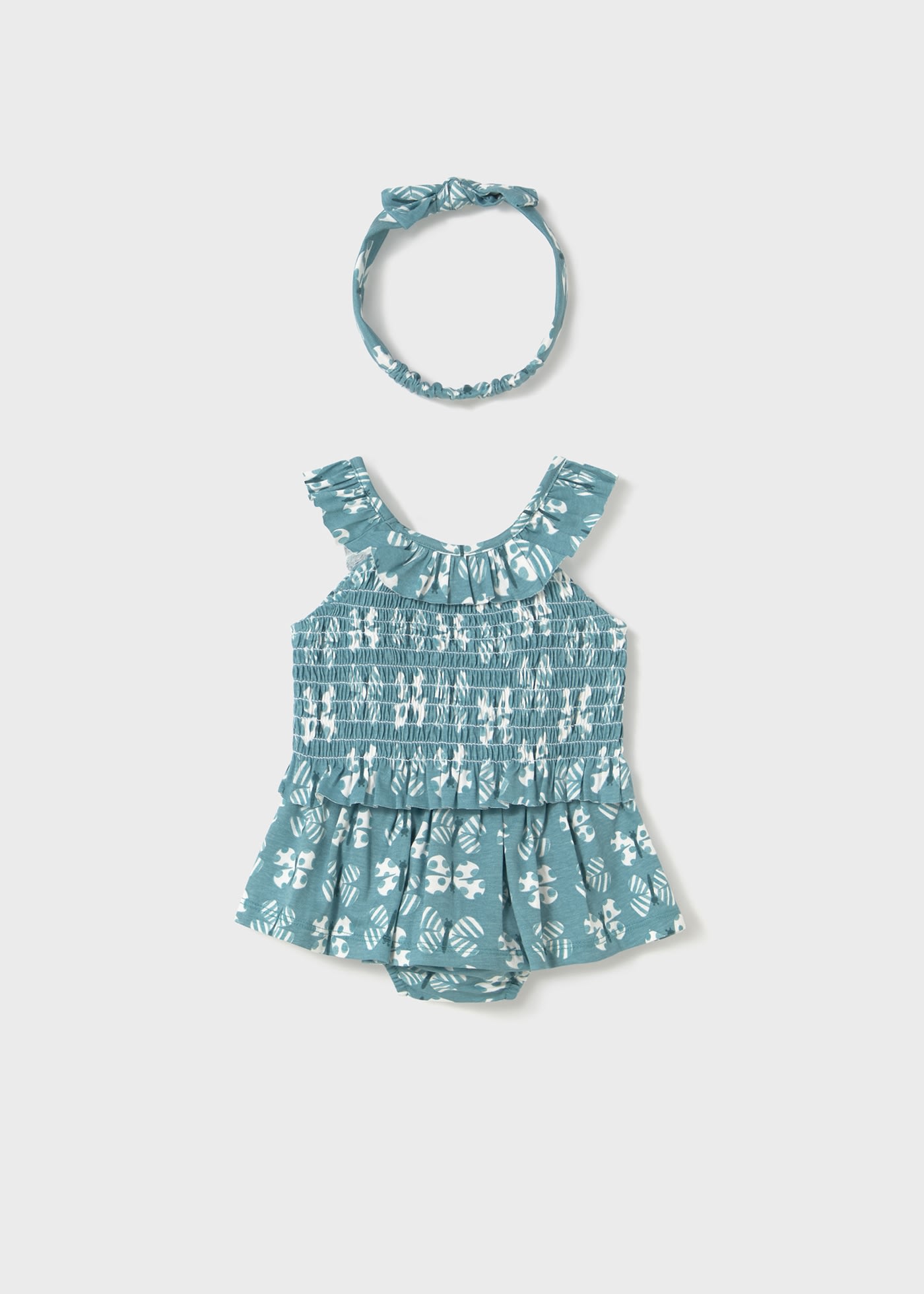 Baby 3 piece print set with headband