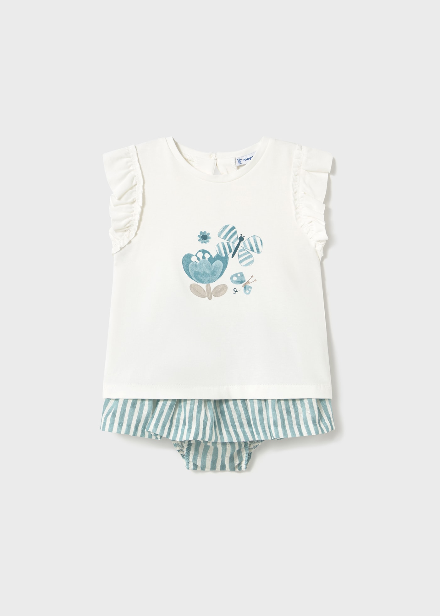 Conjunto falda y playera mariposa bebé