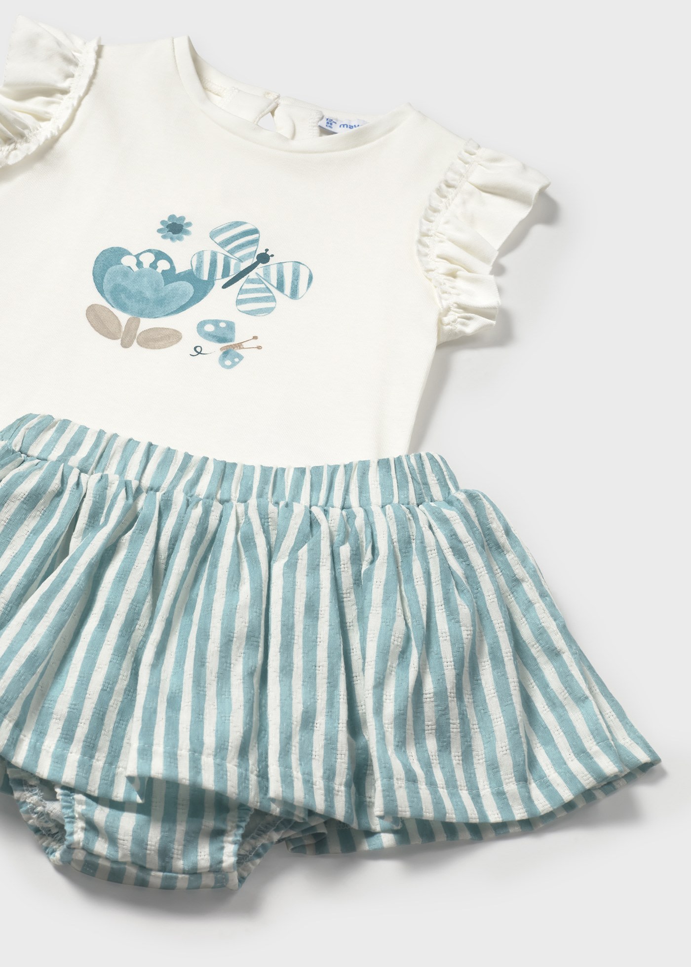 Baby skirt with butterfly print top set