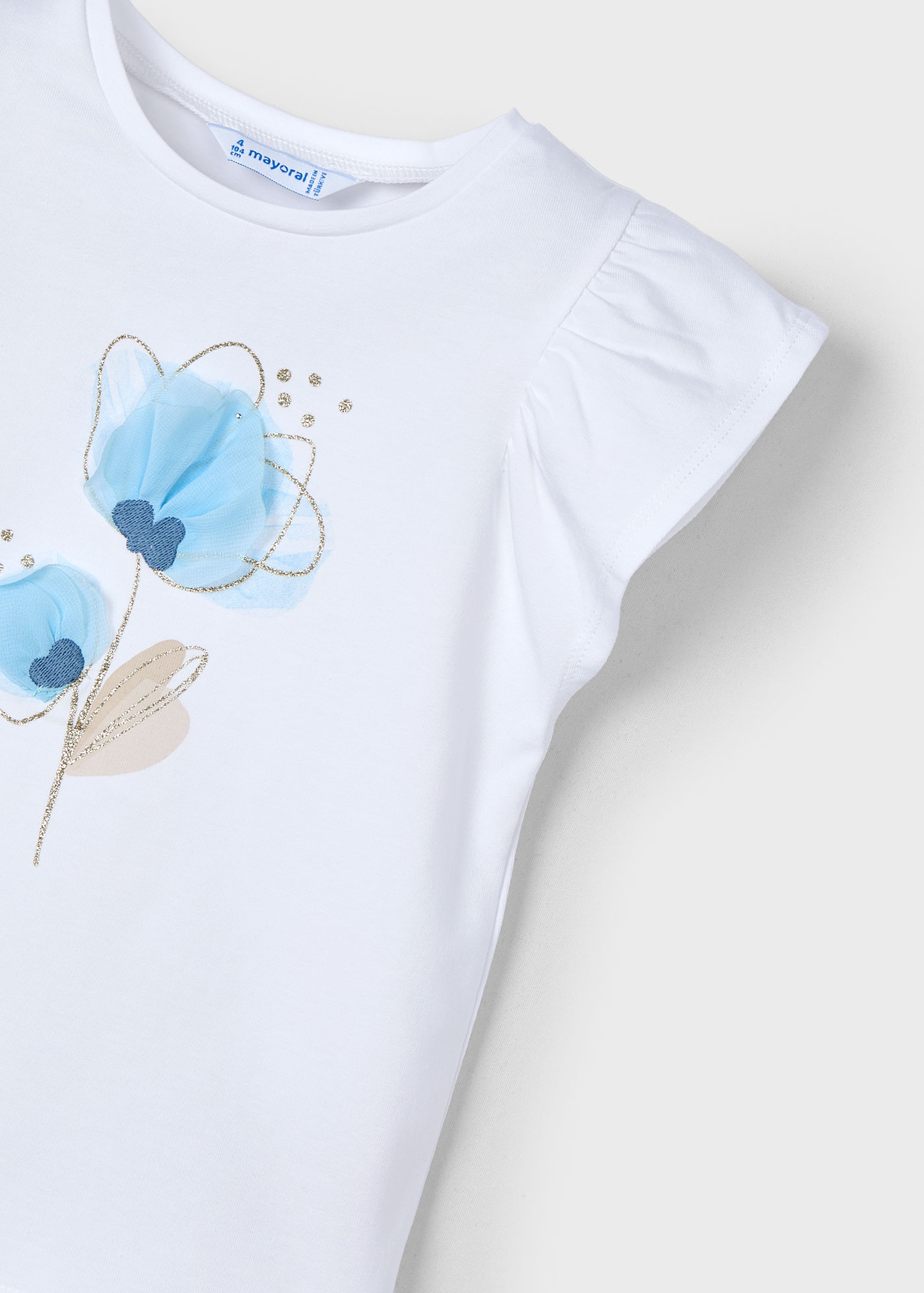 Tricou flori relief fetita