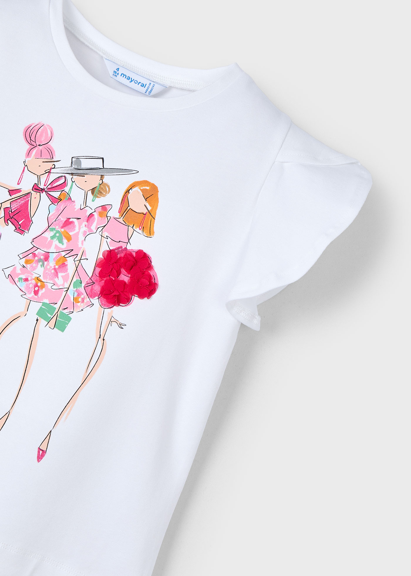 Tricou cu aplicatie fetita