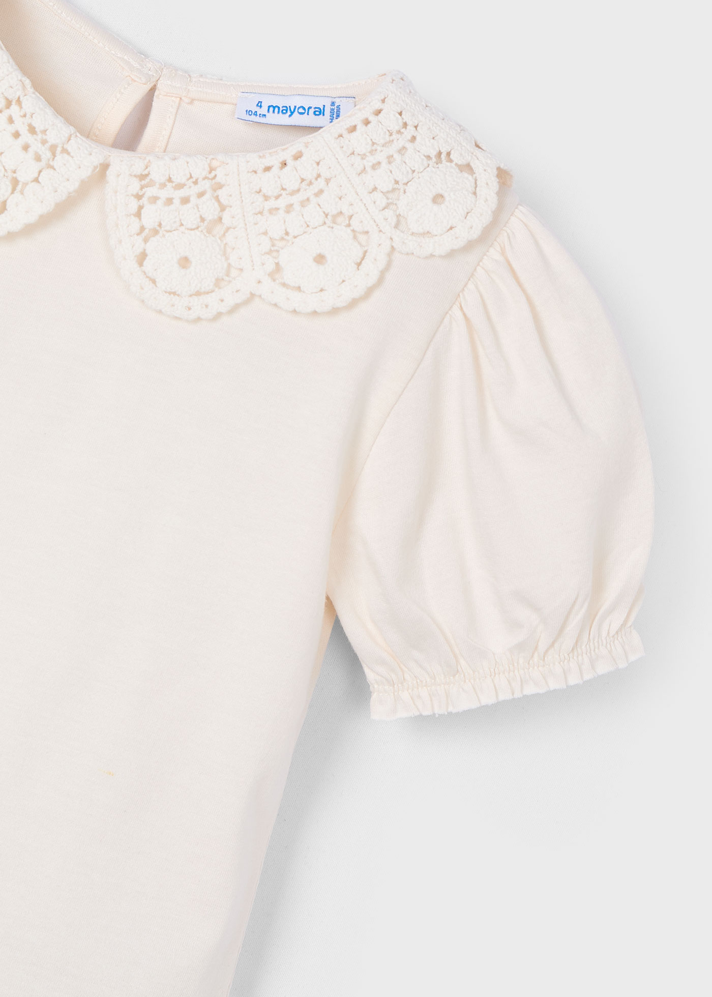 Tricou guler crosetat fetita