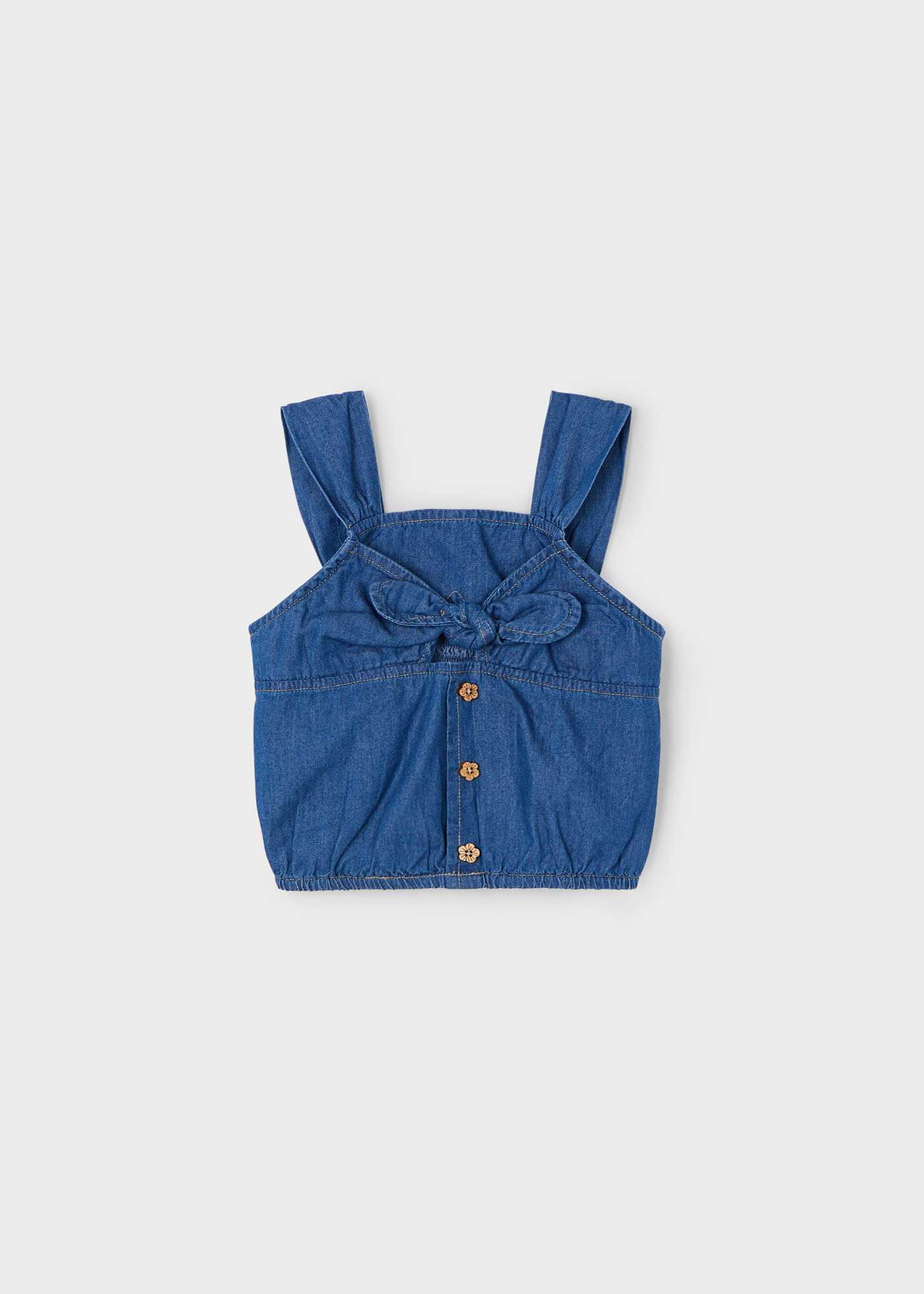 Girl bow detail denim top