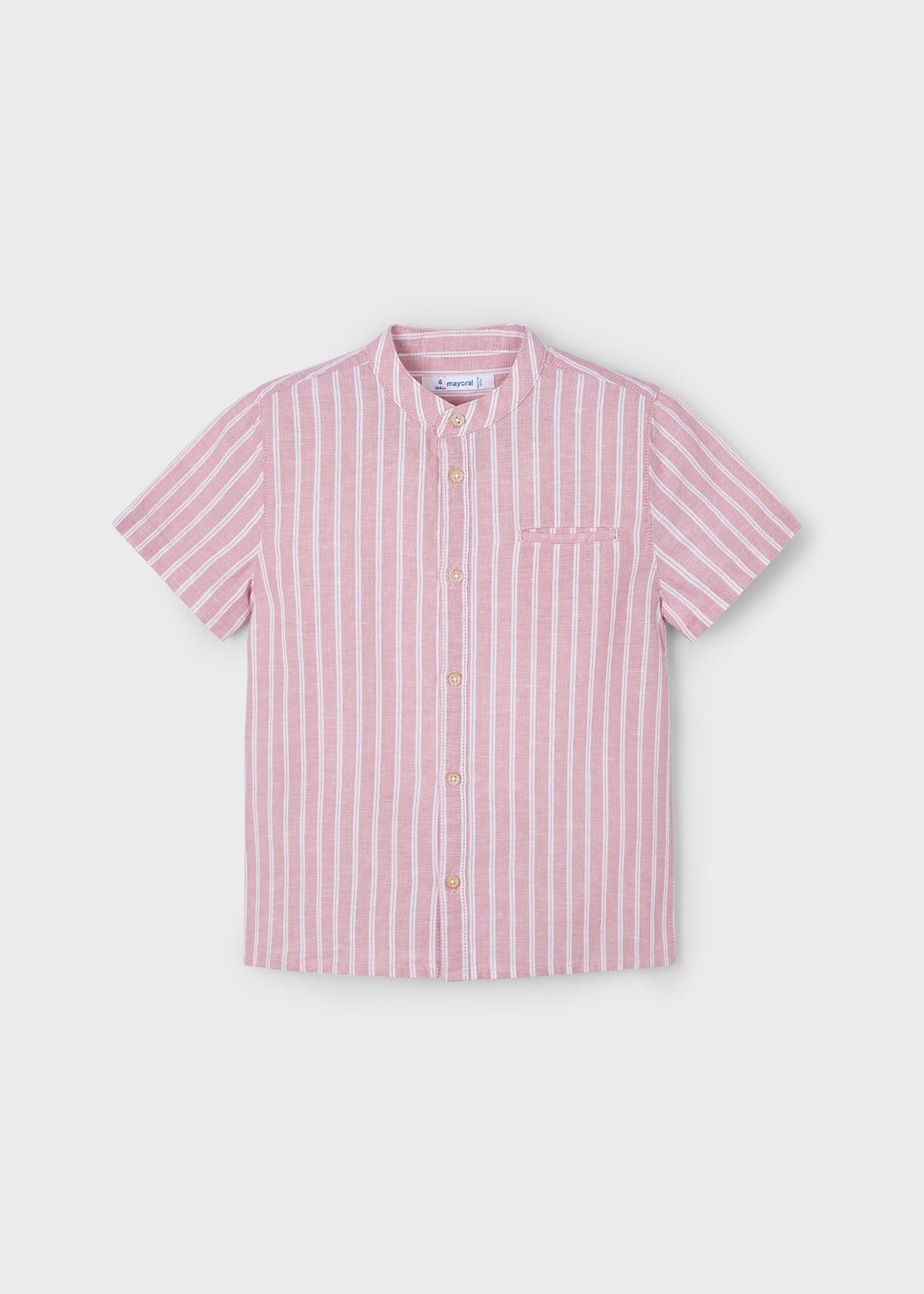 Boy mao collar linen shirt