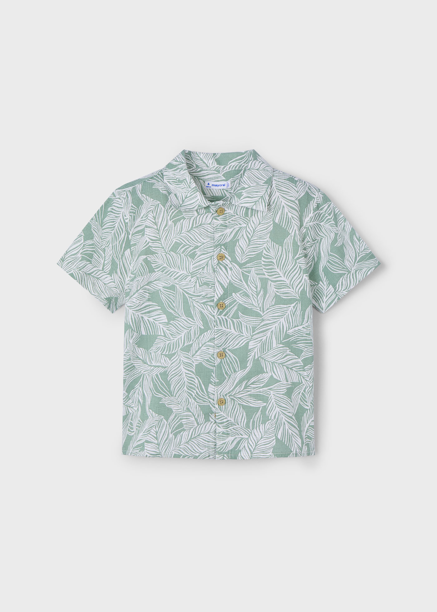 Boy tropical print button shirt