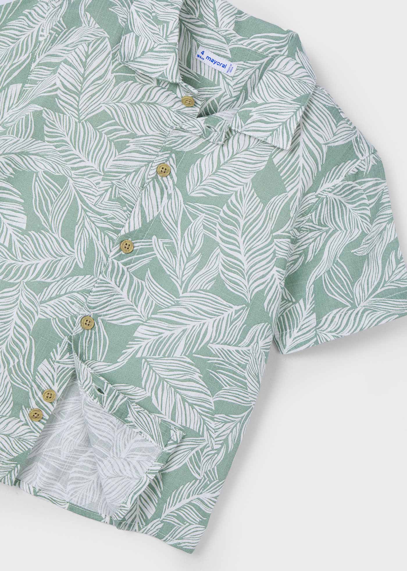 Boy tropical print button shirt