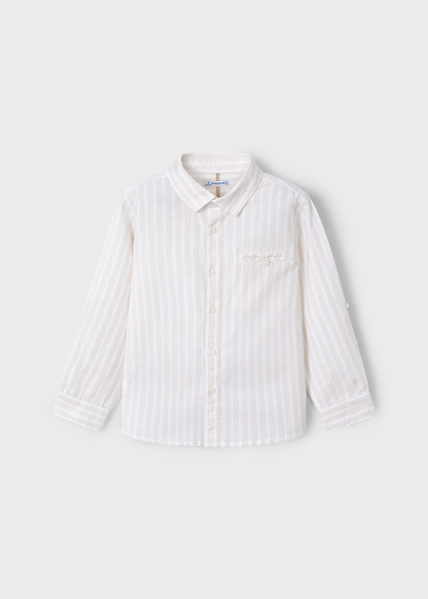 Camisa manga comprida com linho menino