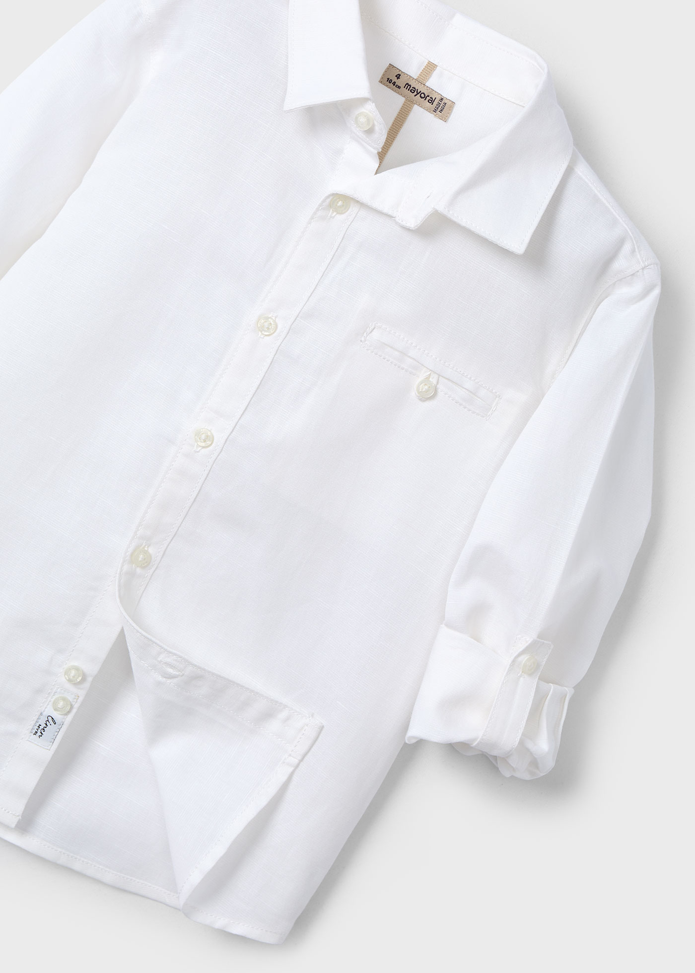 Boy long sleeved linen shirt