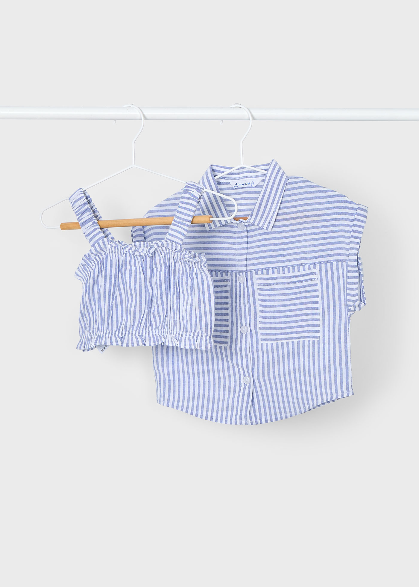 Blusa con top righe bambina