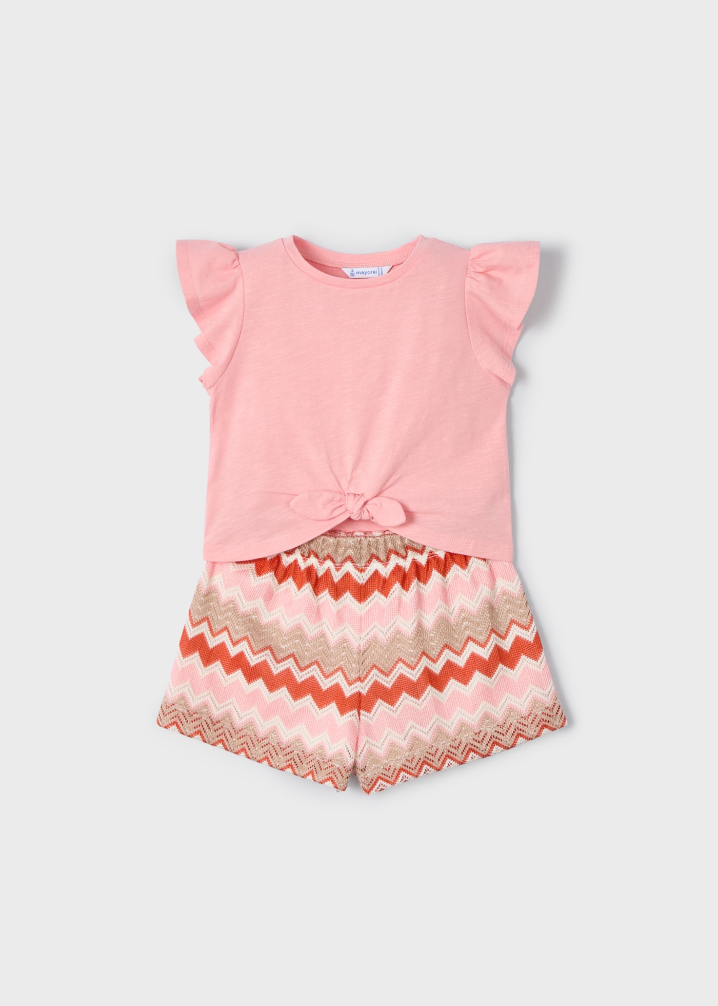 Conjunto pantalón corto zigzag y camiseta niña
