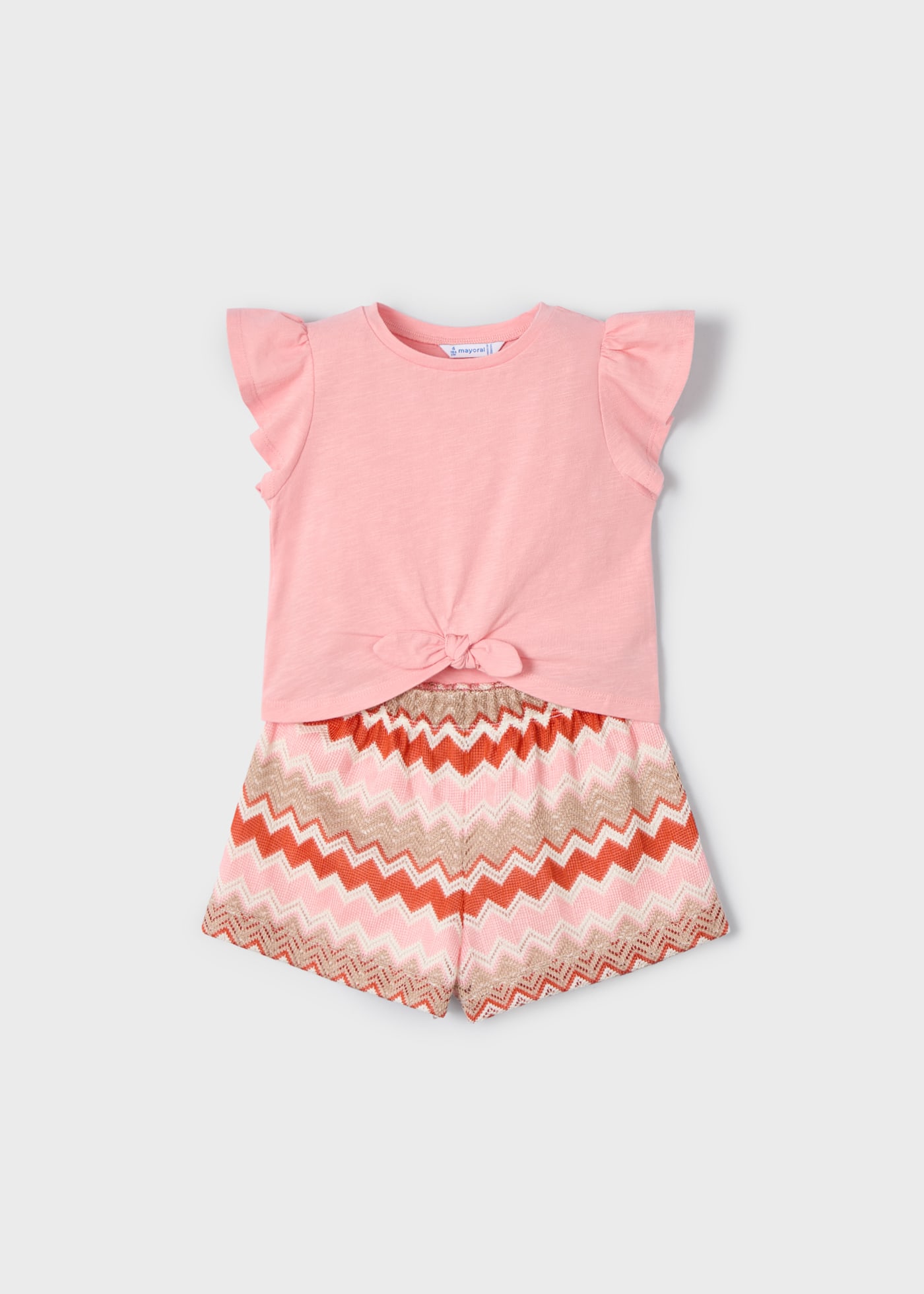 Girl Zigzag Print Shorts and T-Shirt Set