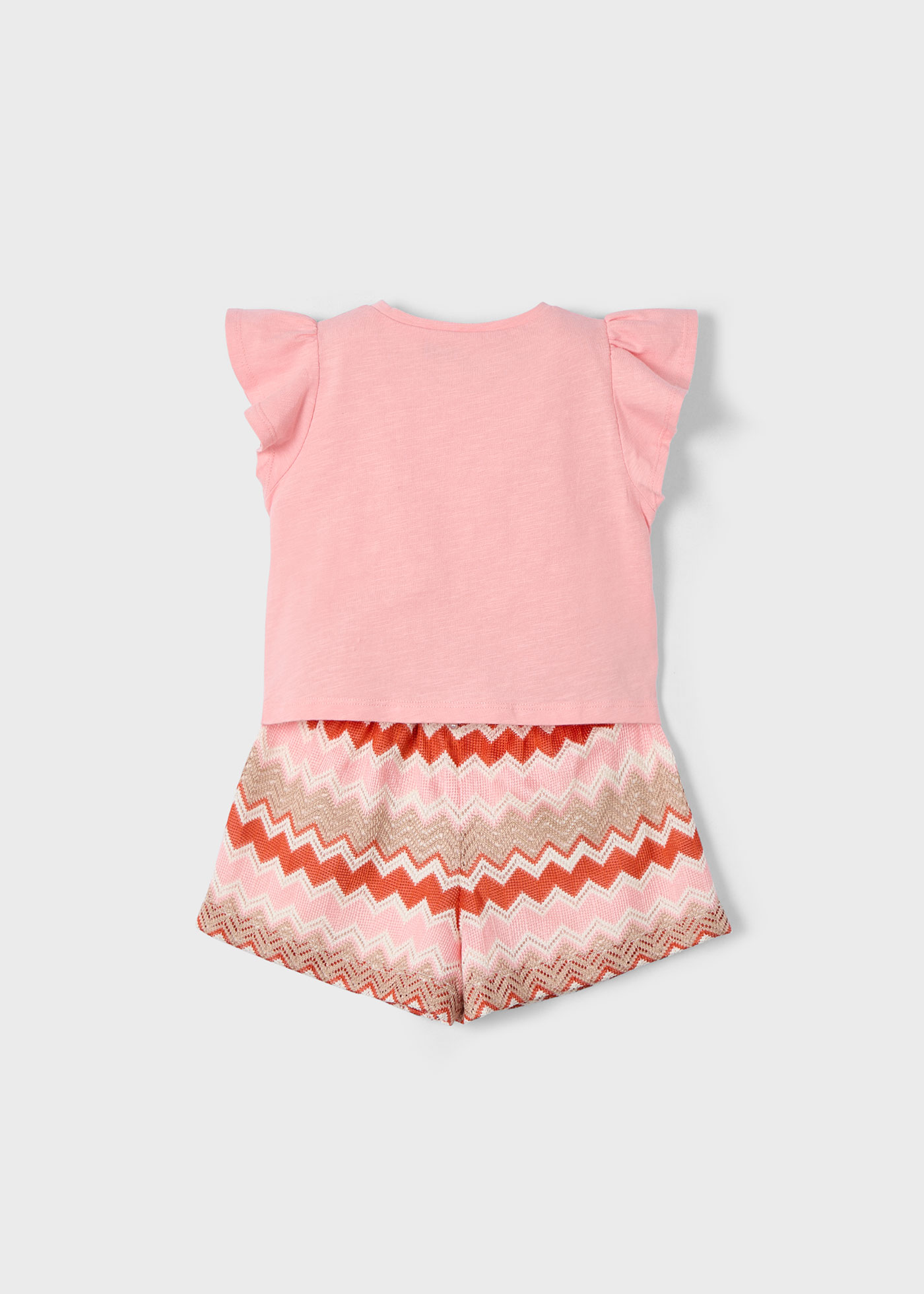 Conjunto pantalón corto zigzag y camiseta niña