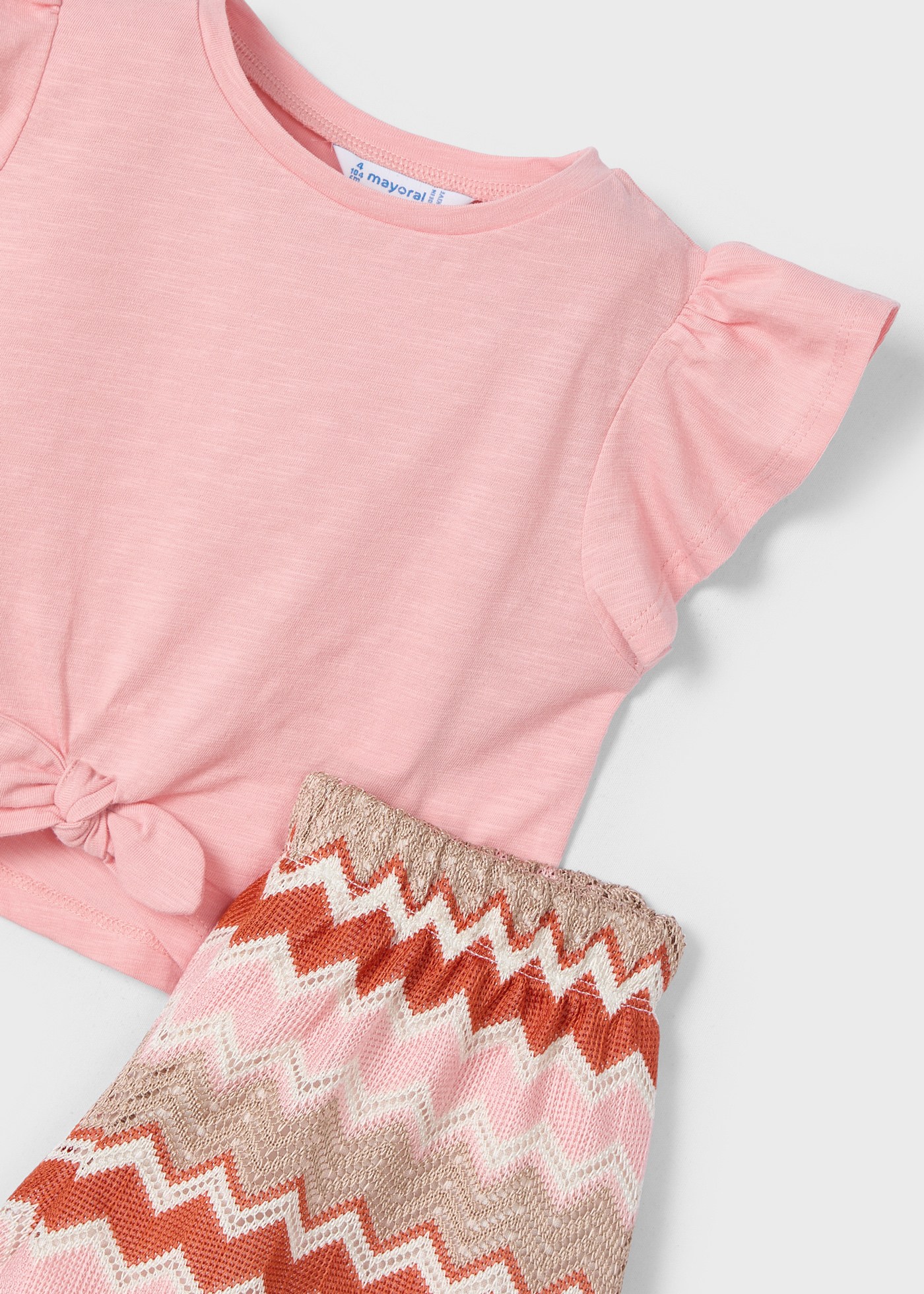 Conjunto pantalón corto zigzag y camiseta niña