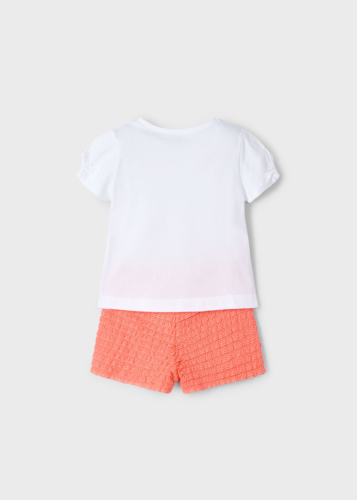 Conjunto pantalón corto fantasía y camiseta niña