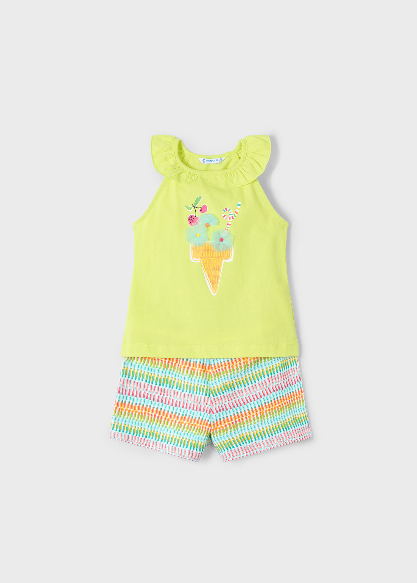 Conjunto pantalón corto y camiseta helado niña