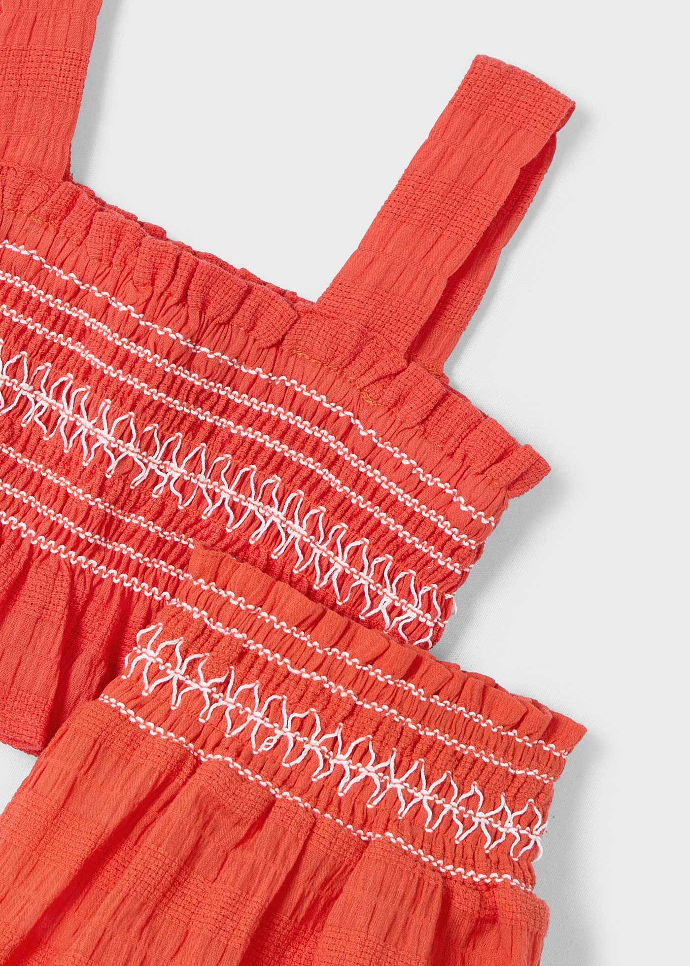 Completo shorts e top nido d'ape bambina