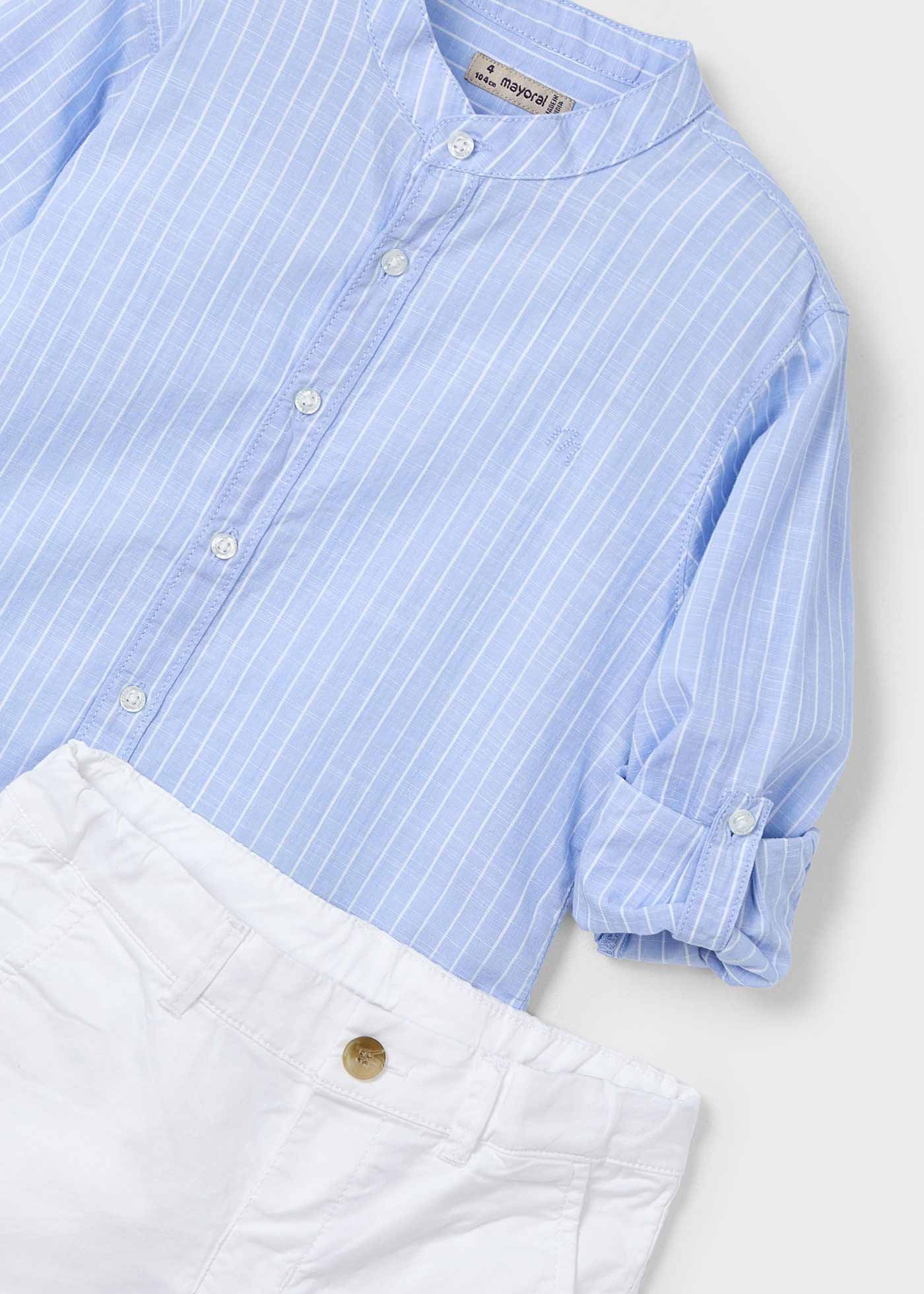 Boy Shorts and Mandarin Collar Shirt Set