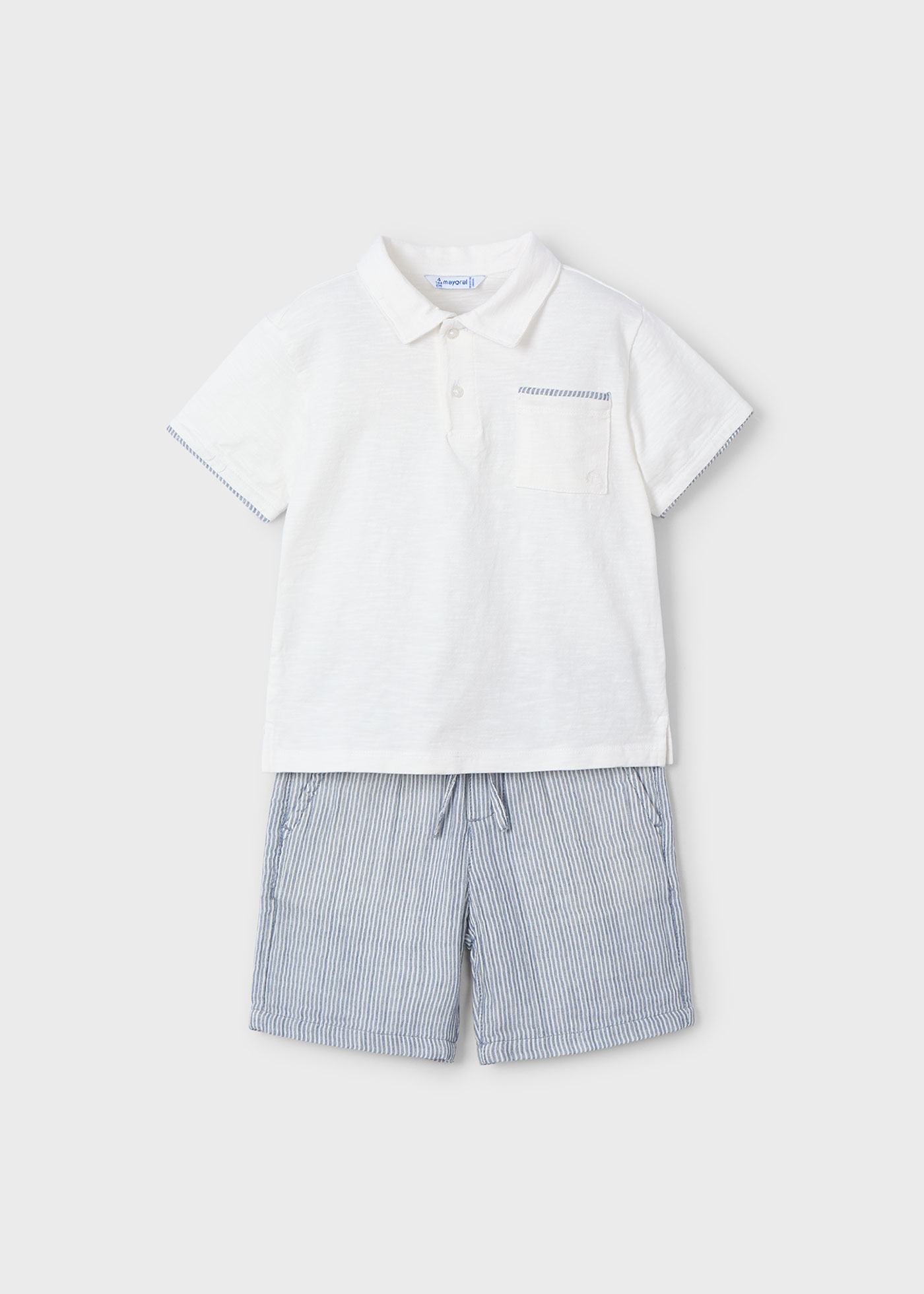 Conjunto bermuda e polo menino