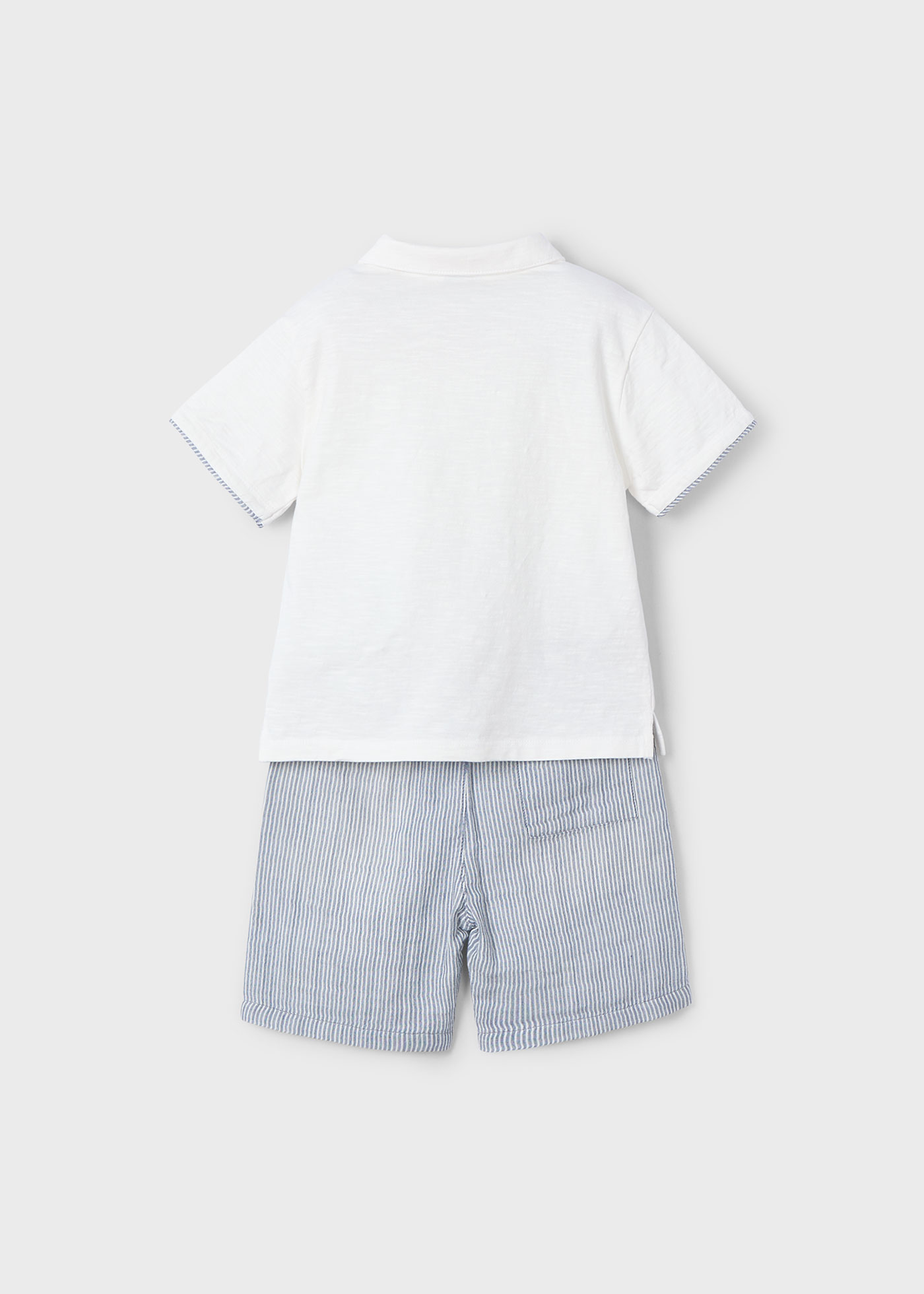 Conjunto bermuda e polo menino