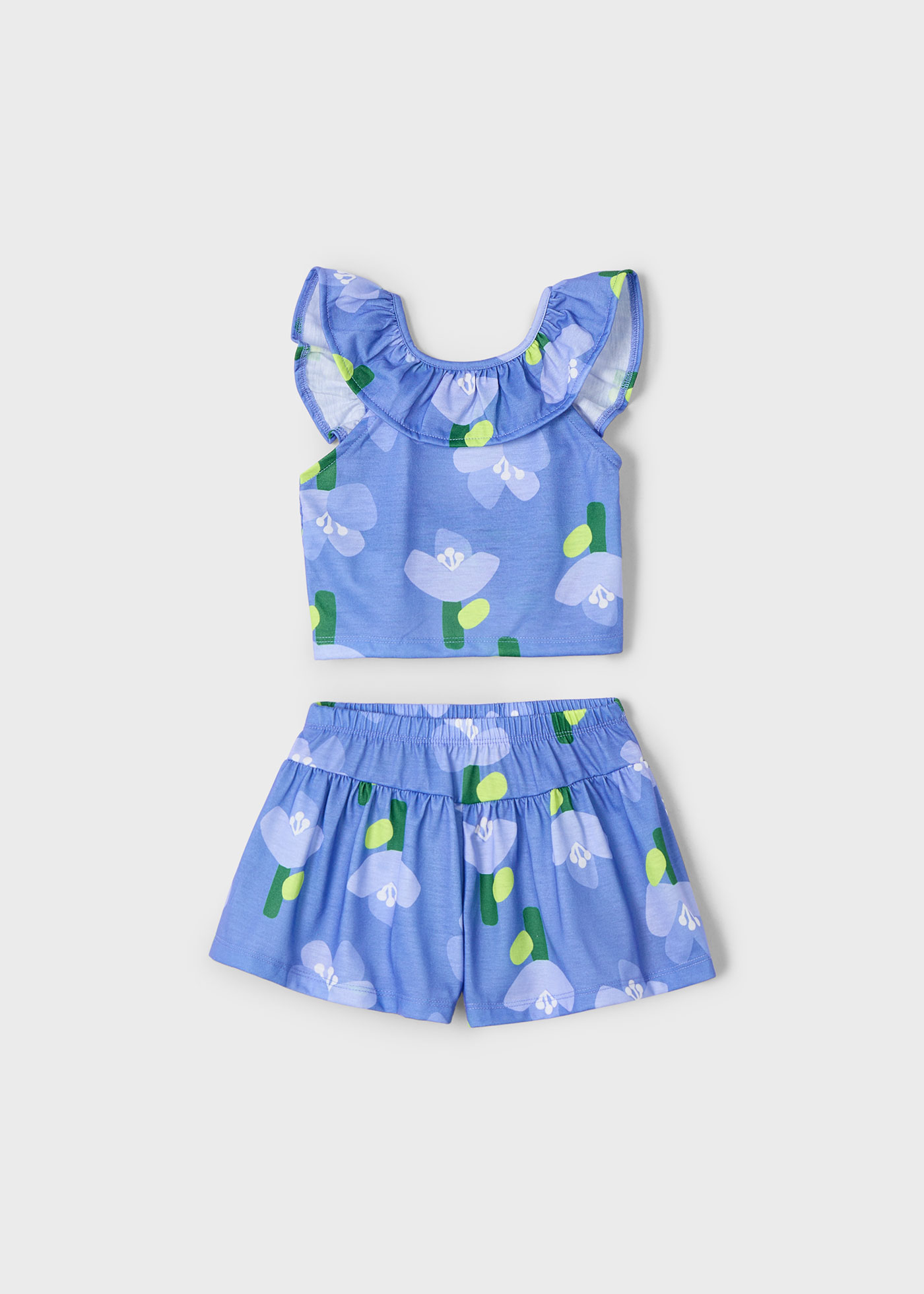 Conjunto short y playera flores niña