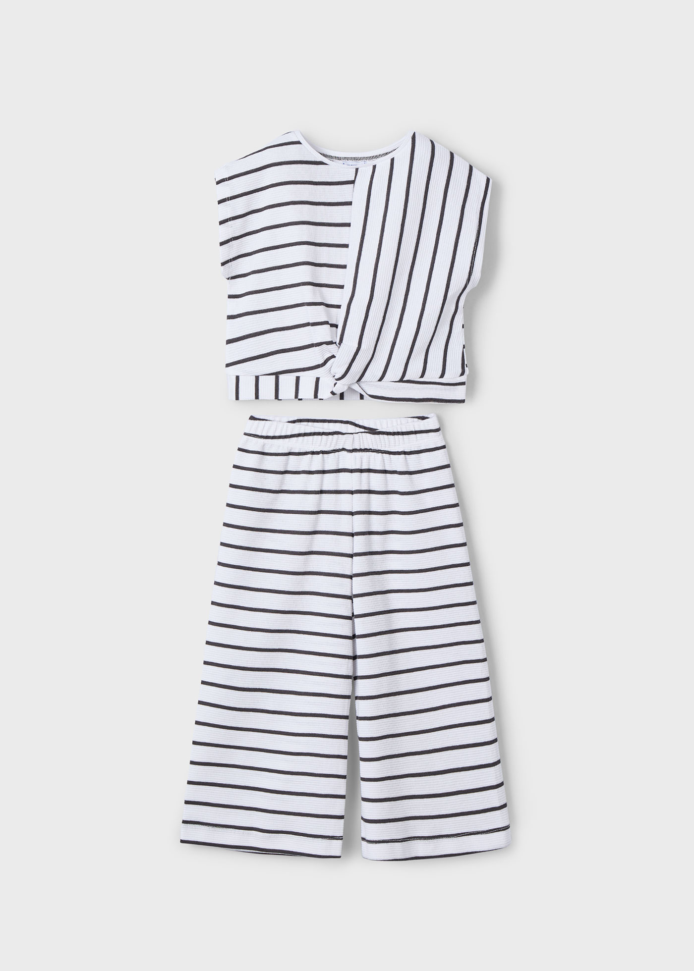 Set pantaloni si tricou dungi fetita