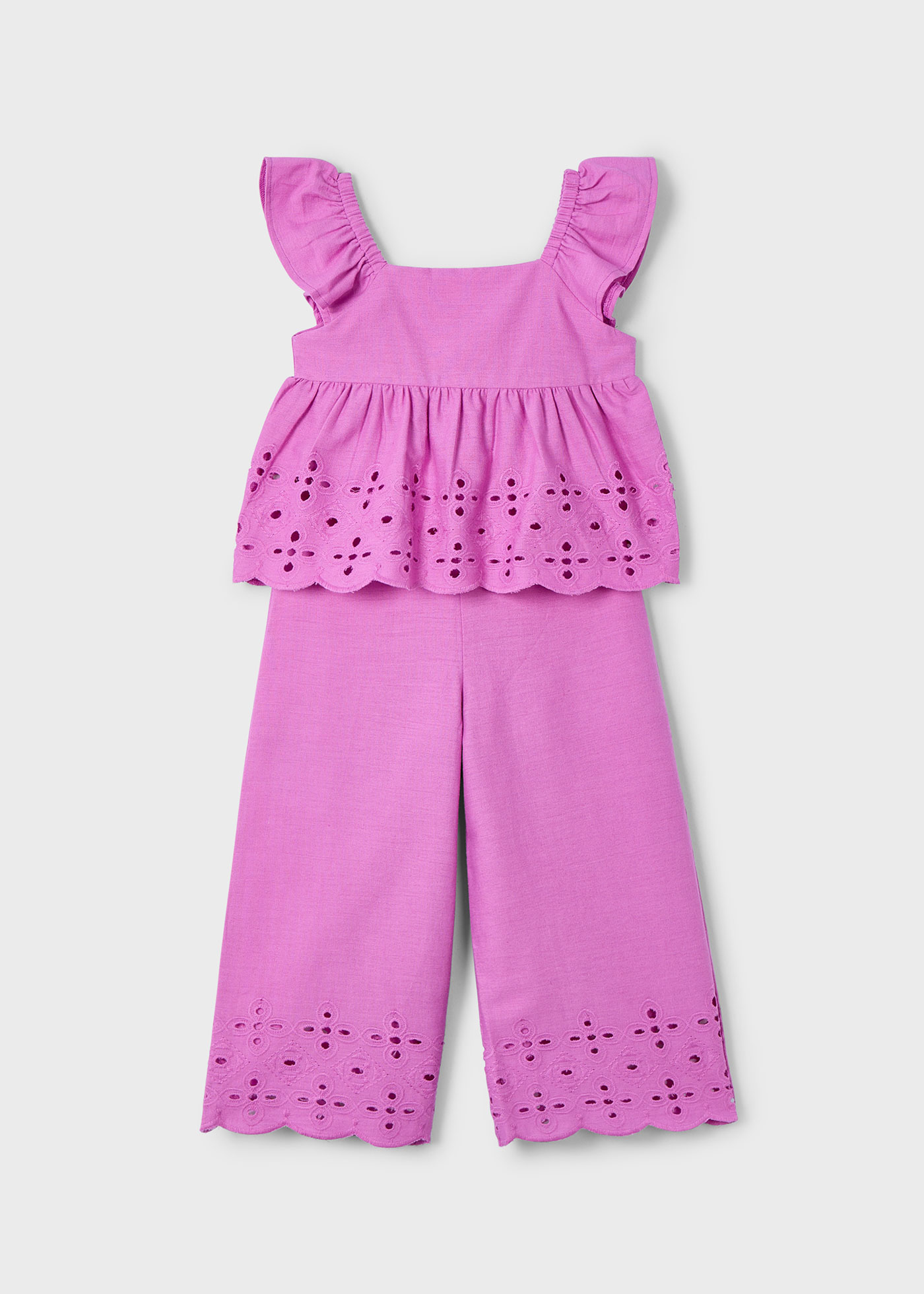 Girl Eyelet Top and Pants Set