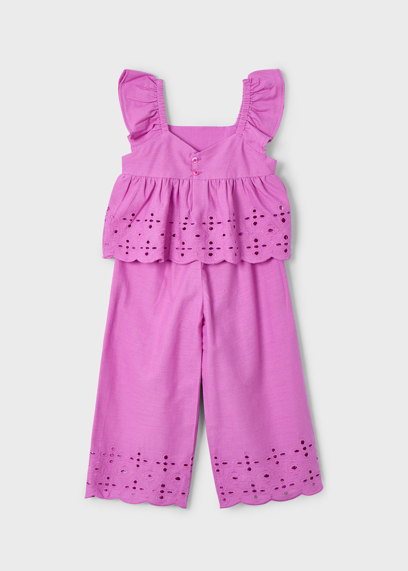 Girl Eyelet Top and Pants Set