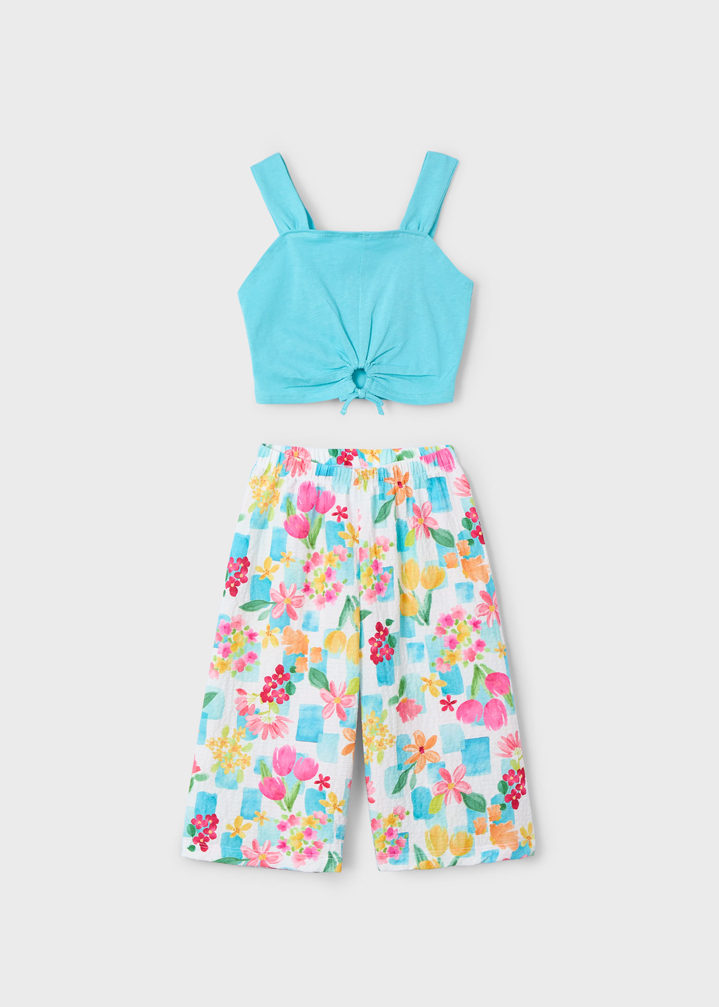 Completo pantalone lungo stampato e top bambina