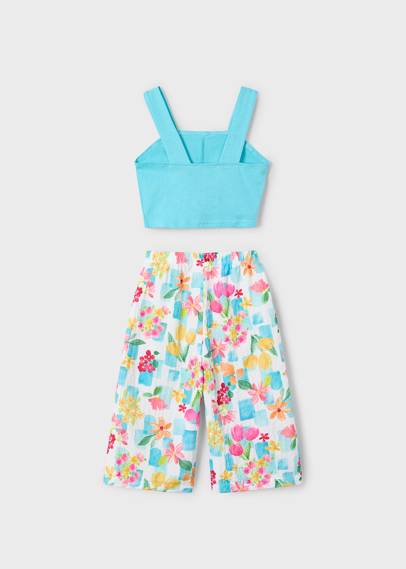 Completo pantalone lungo stampato e top bambina