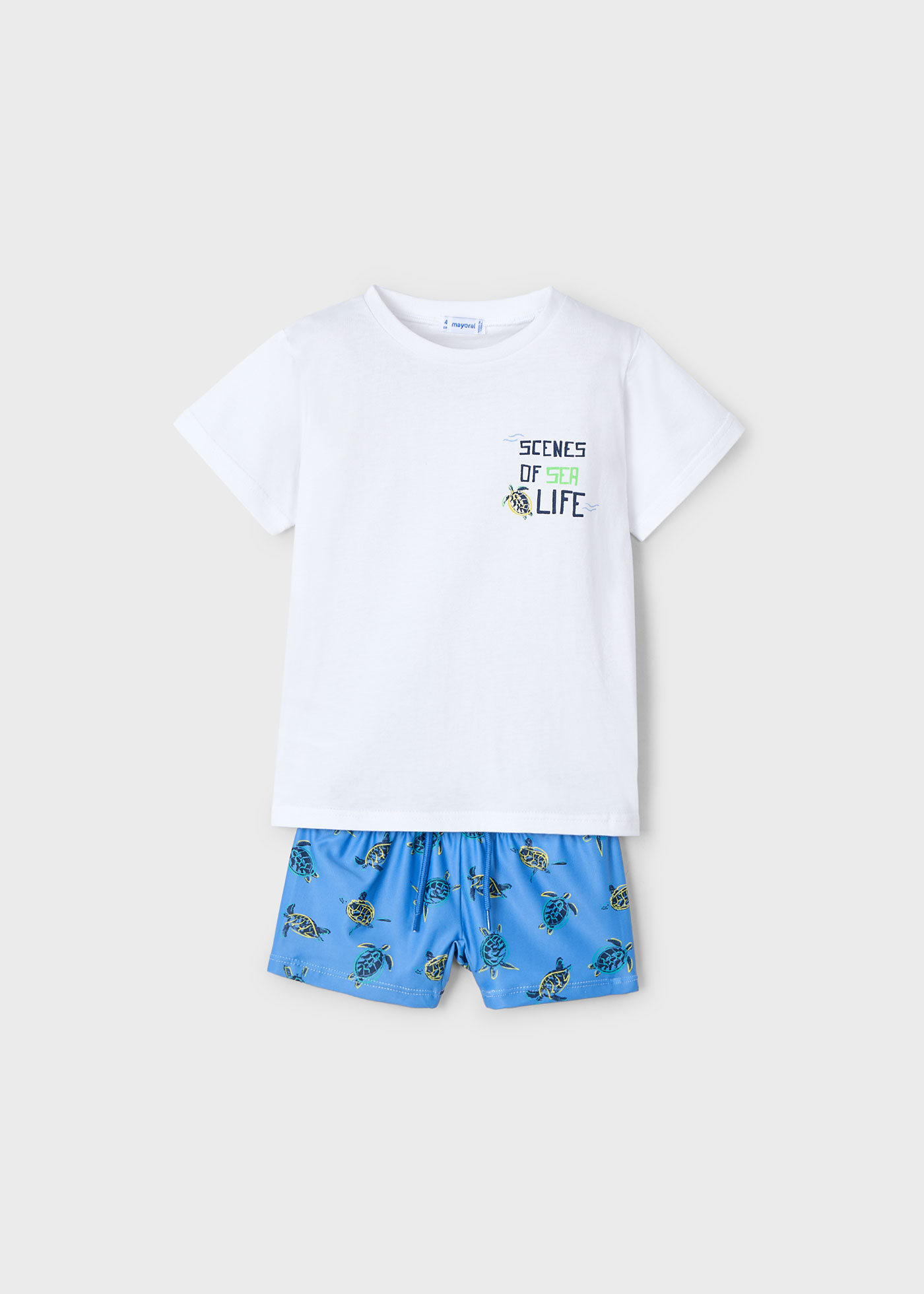 Conjunto de banho e t-shirt proteção solar menino