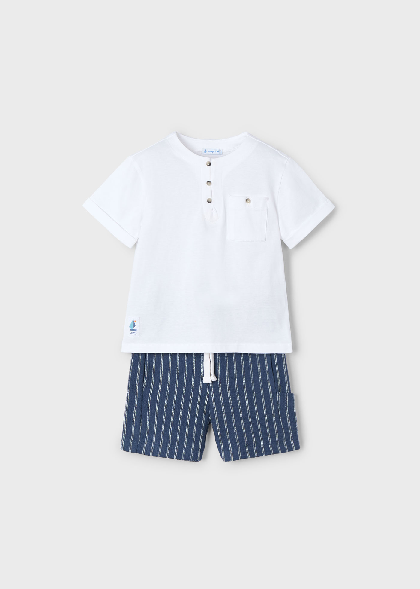 Conjunto bermuda rayas y playera niño