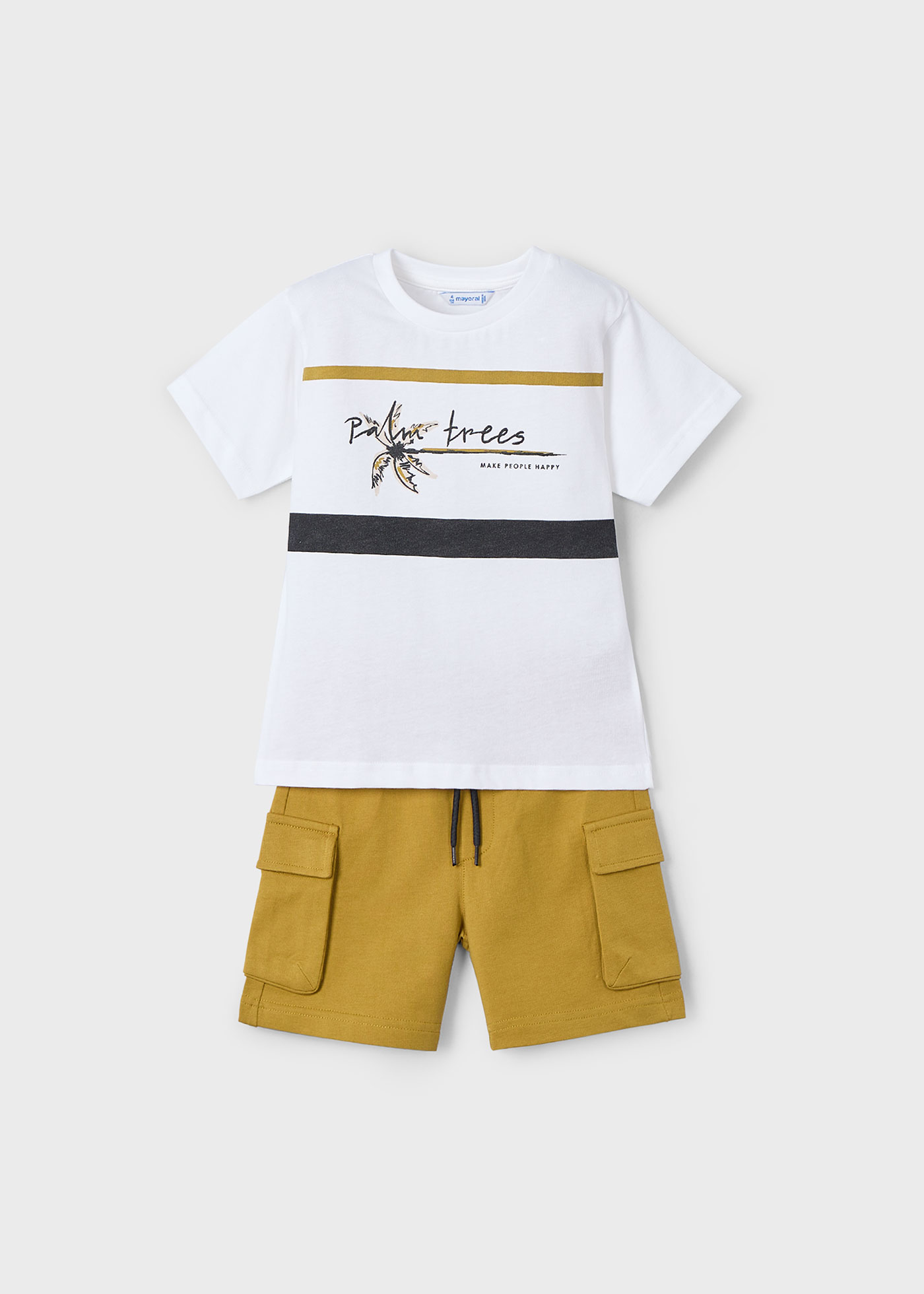 Set bermude cargo si tricou baiat