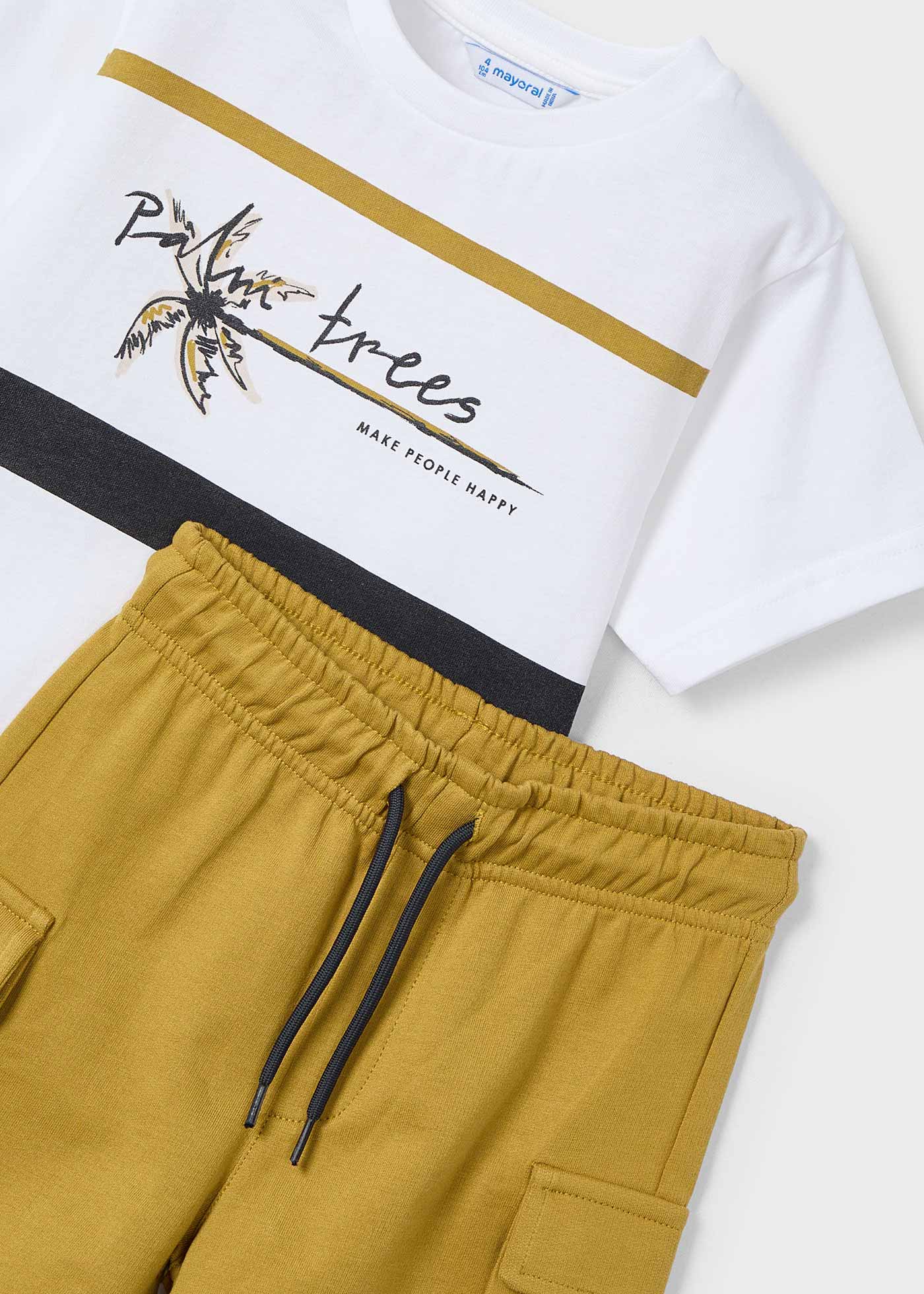 Set bermude cargo si tricou baiat