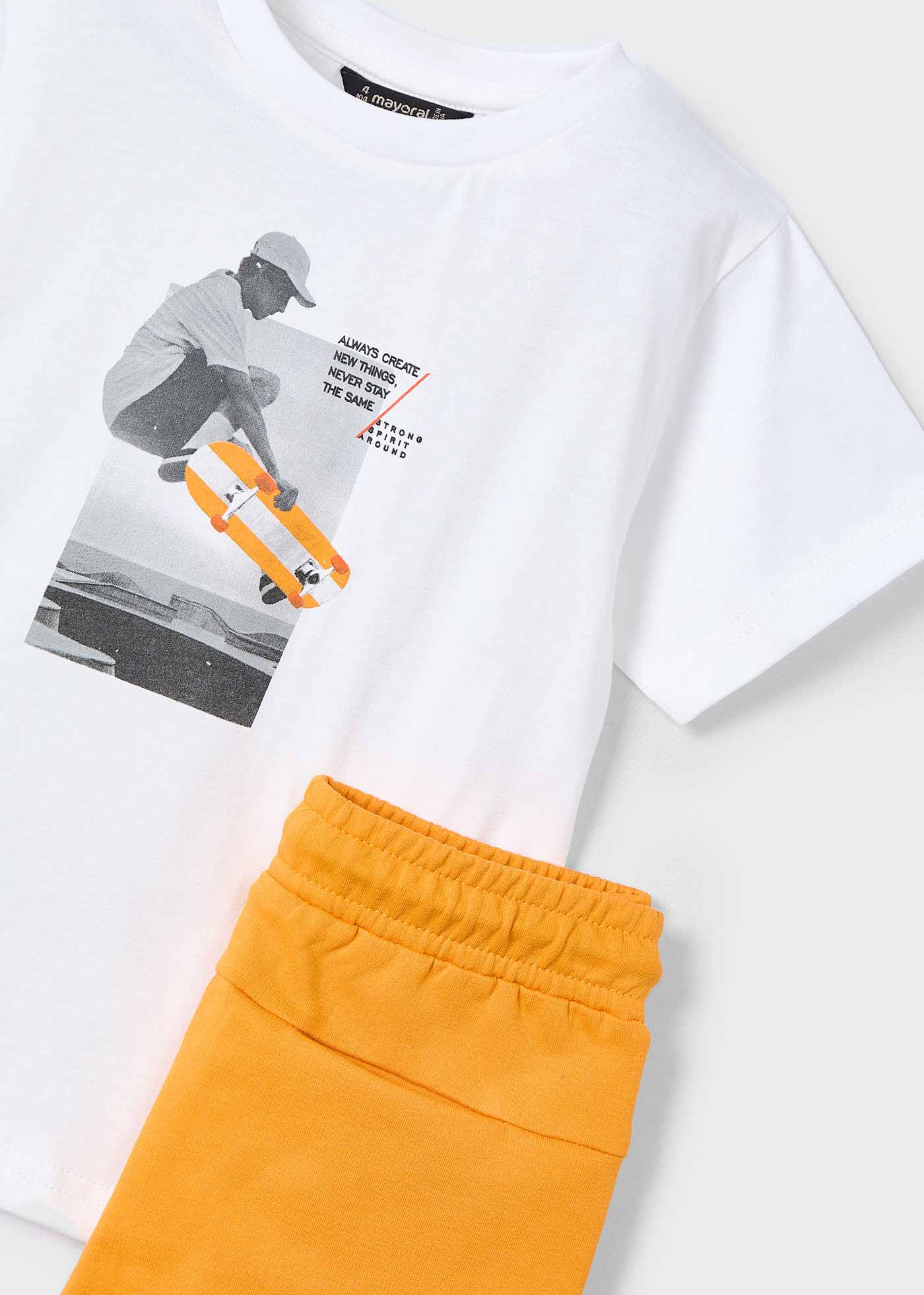 Set Bermudas und T-Shirt Skateboard Jungen