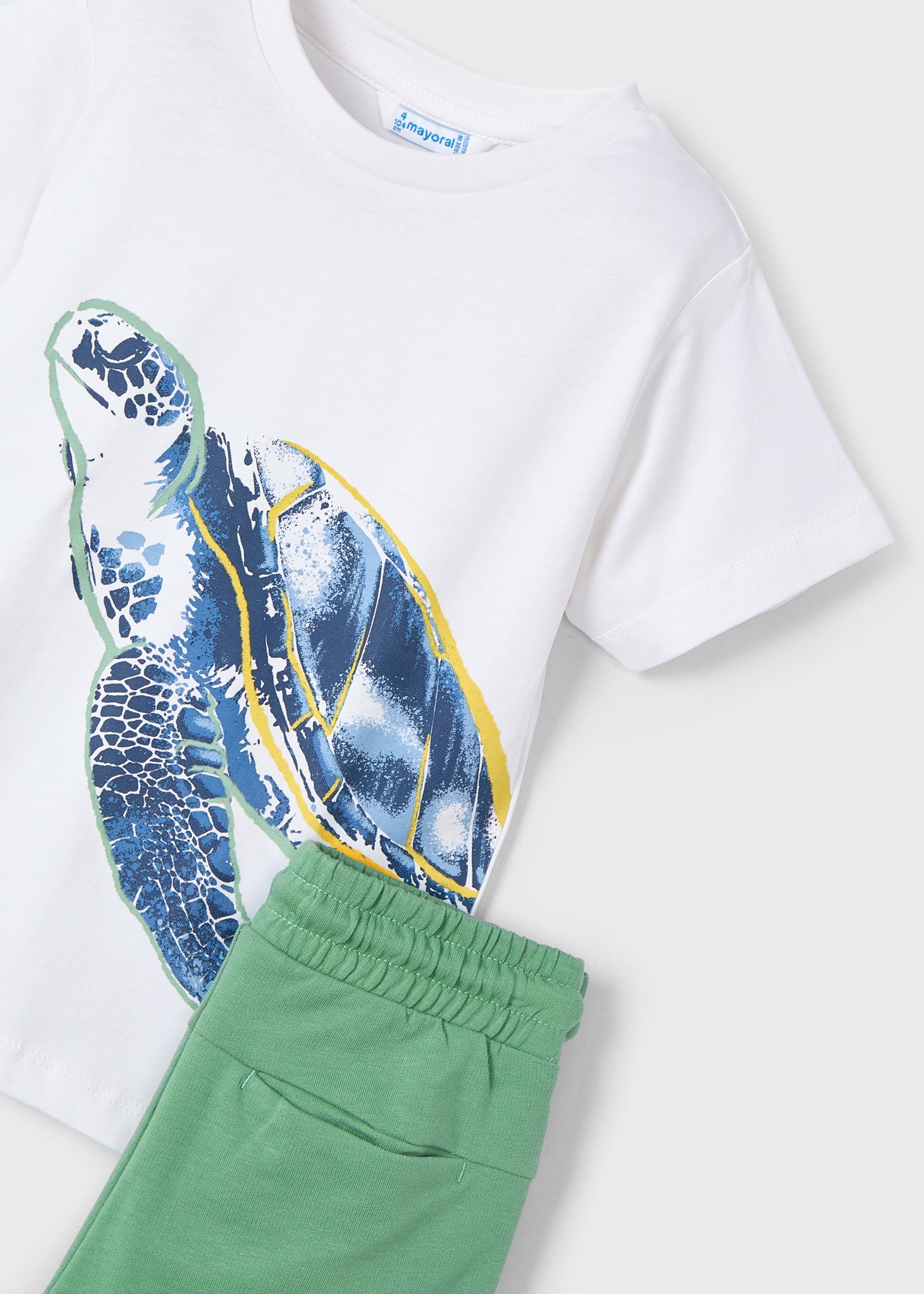 Completo pantaloncino e maglietta tartaruga bambino