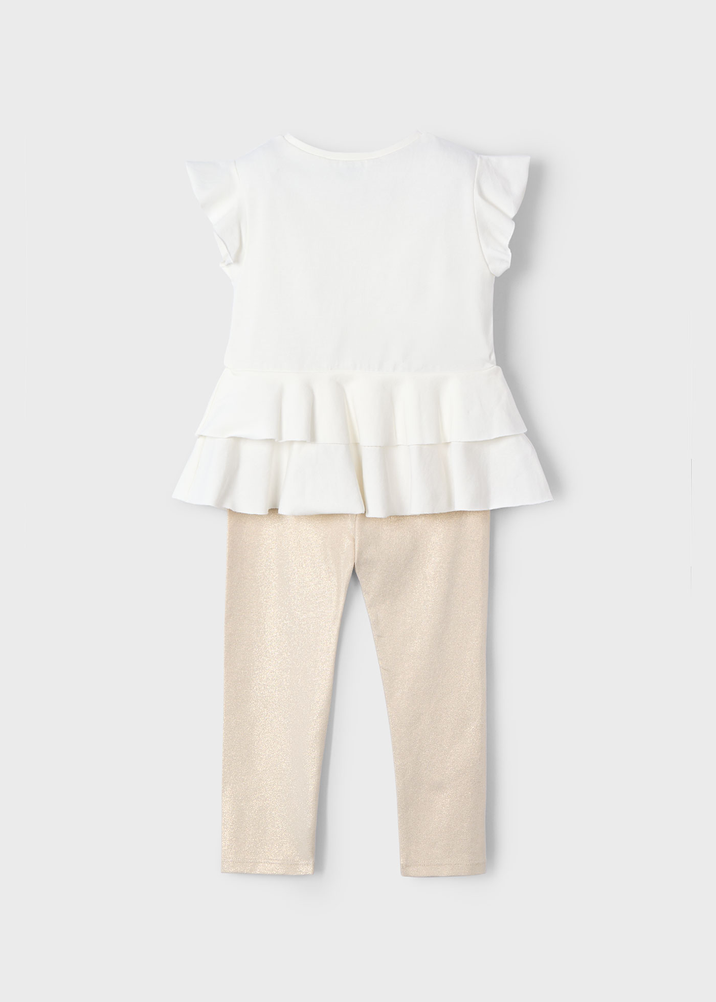 Completo leggings alla caviglia e maglietta fiori bambina
