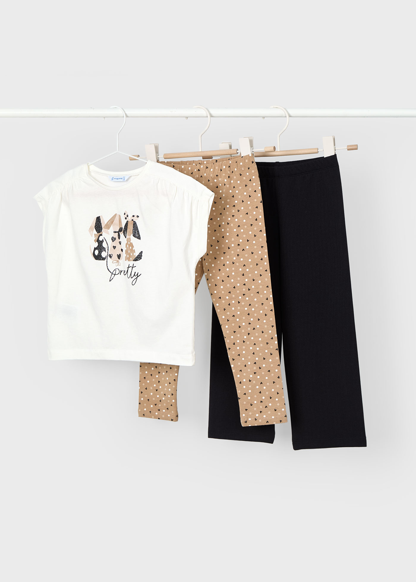 Girl 3 piece puppy print set