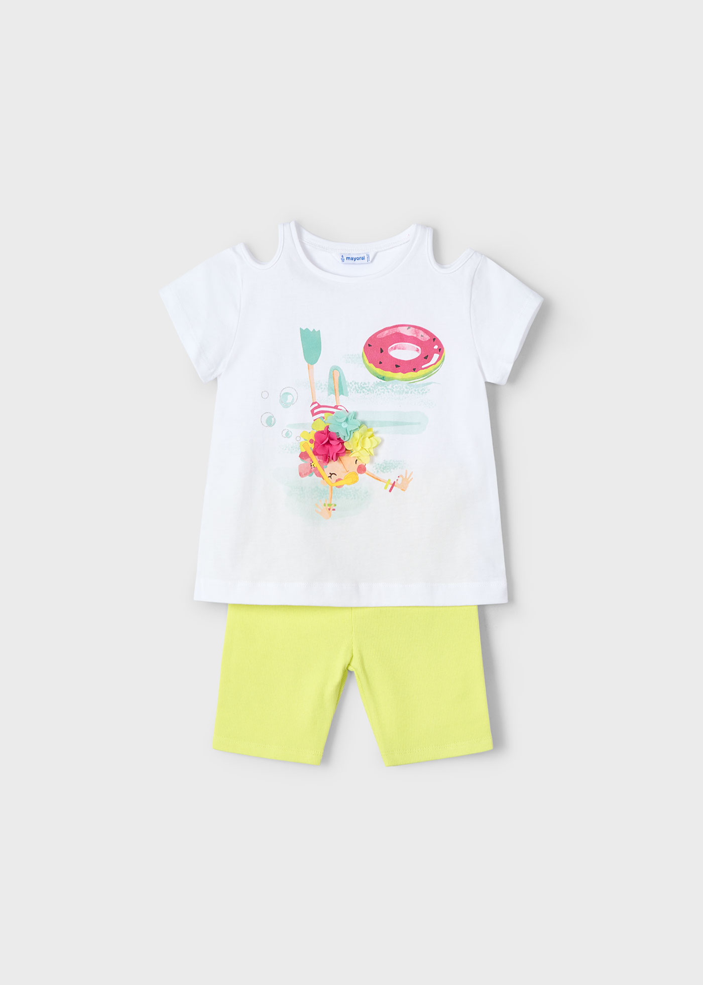 Completo leggings corto e maglietta bambina