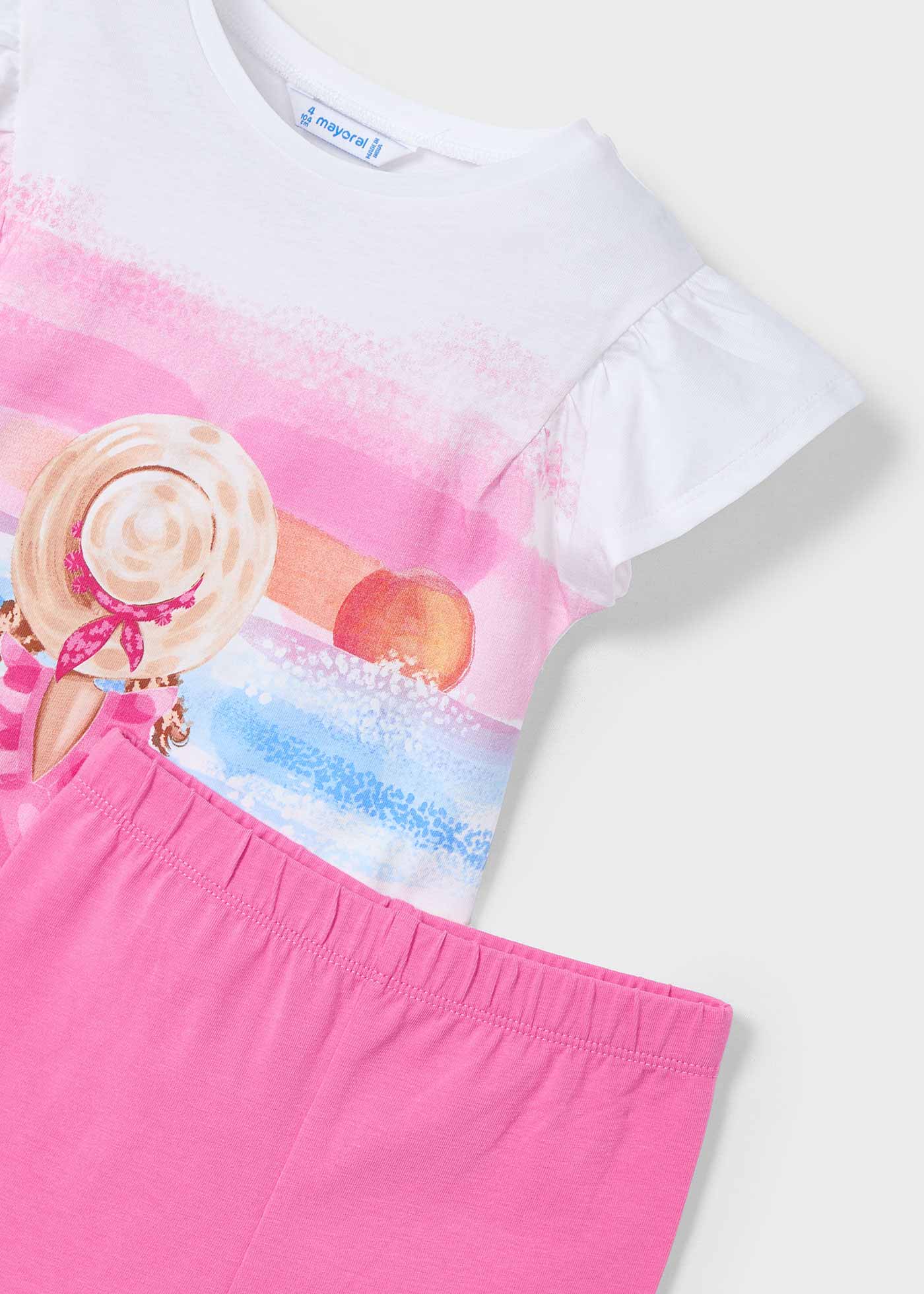 Girl Capri Leggings and Sunset T-Shirt Set