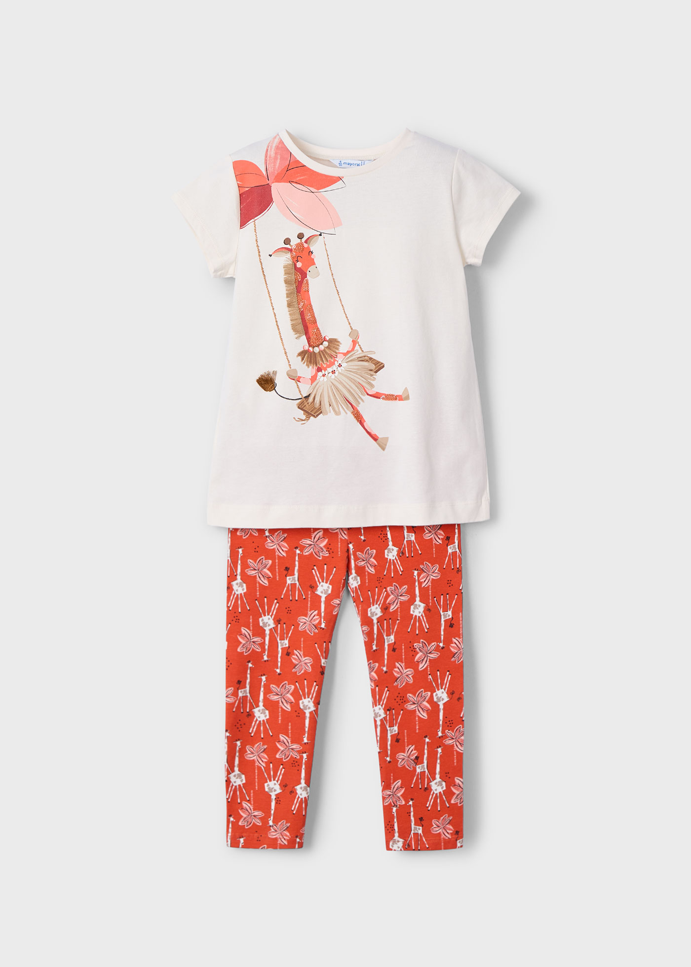 Conjunto legging tobillero y playera estampado niña