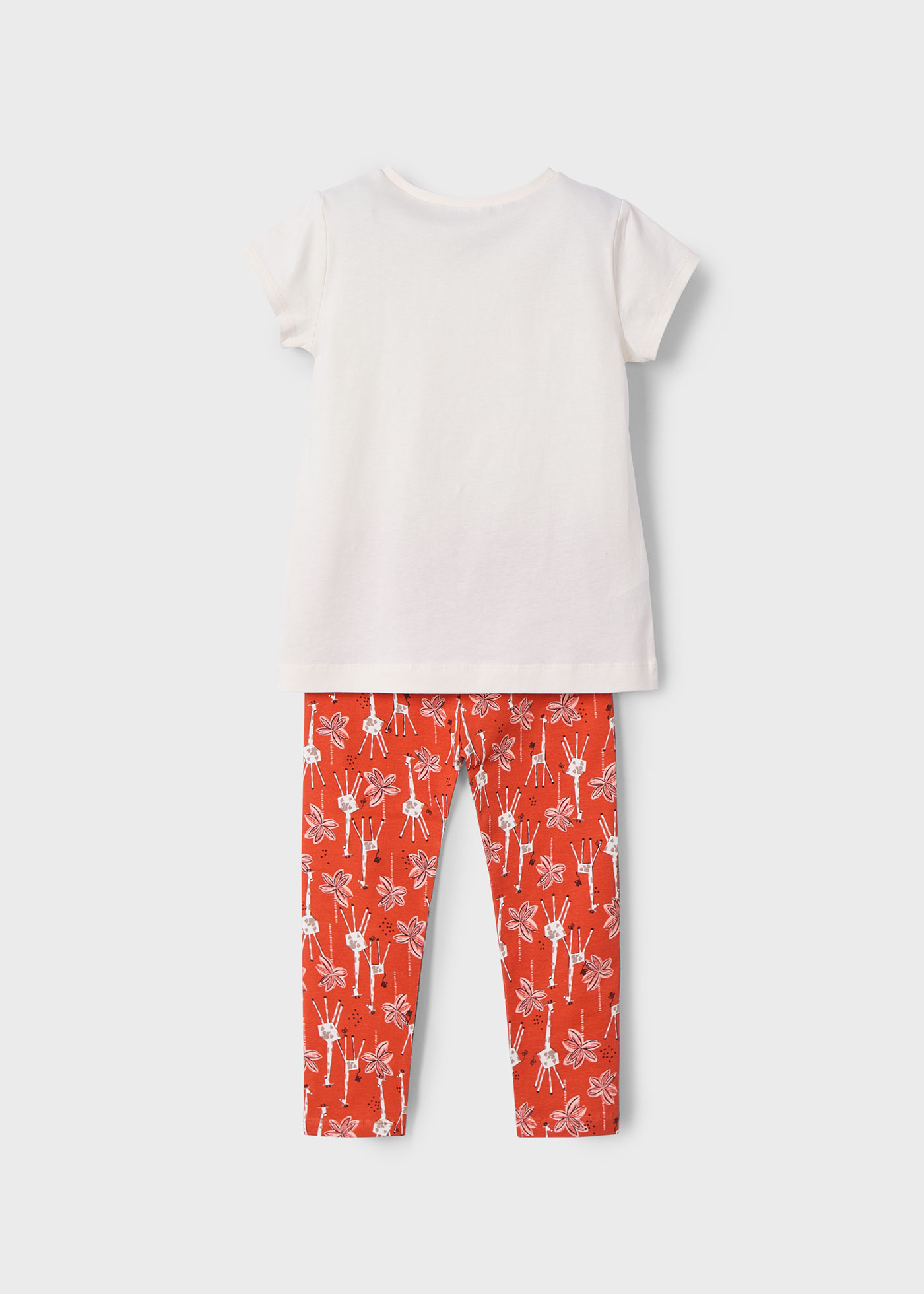 Set Knöchel-Leggings und T-Shirt Printmotiv Mädchen